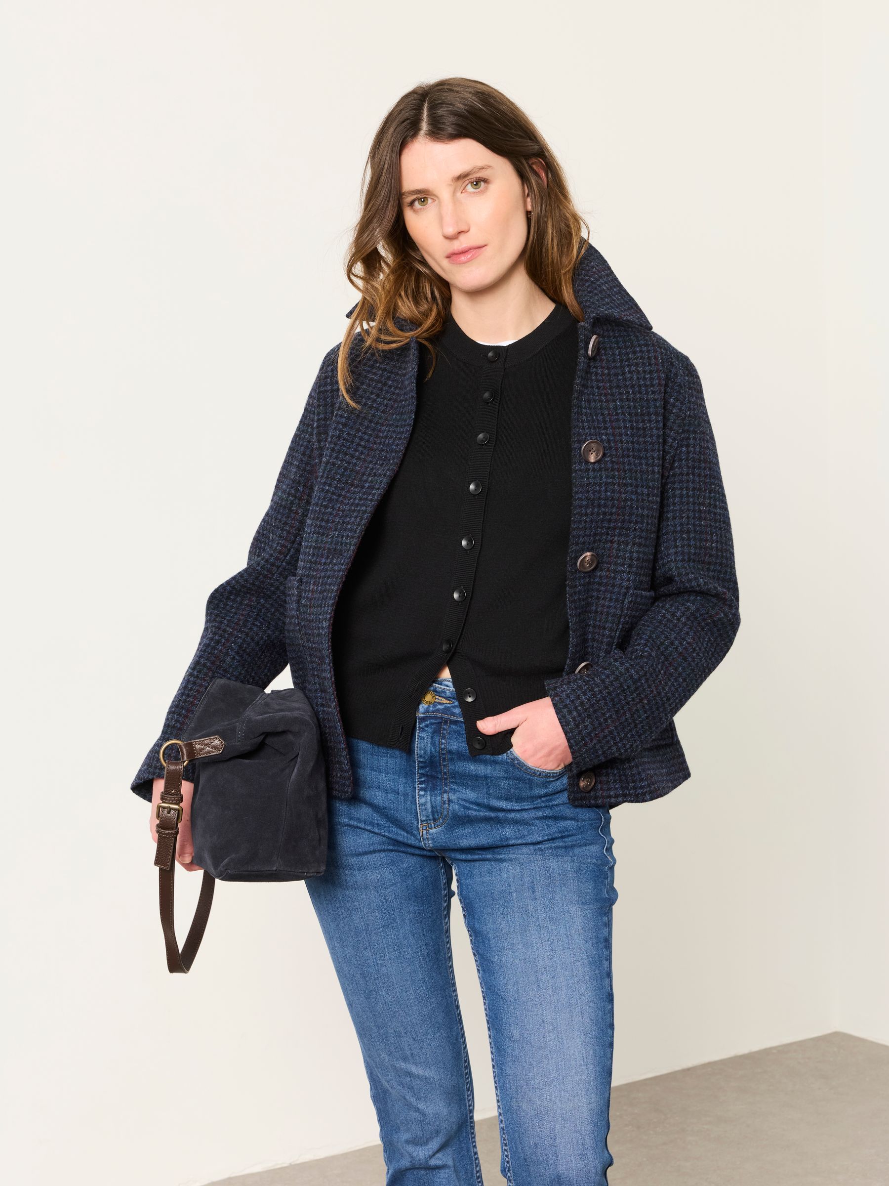 Selene Black Knitted Button Front Cardigan - Image 4 of 5