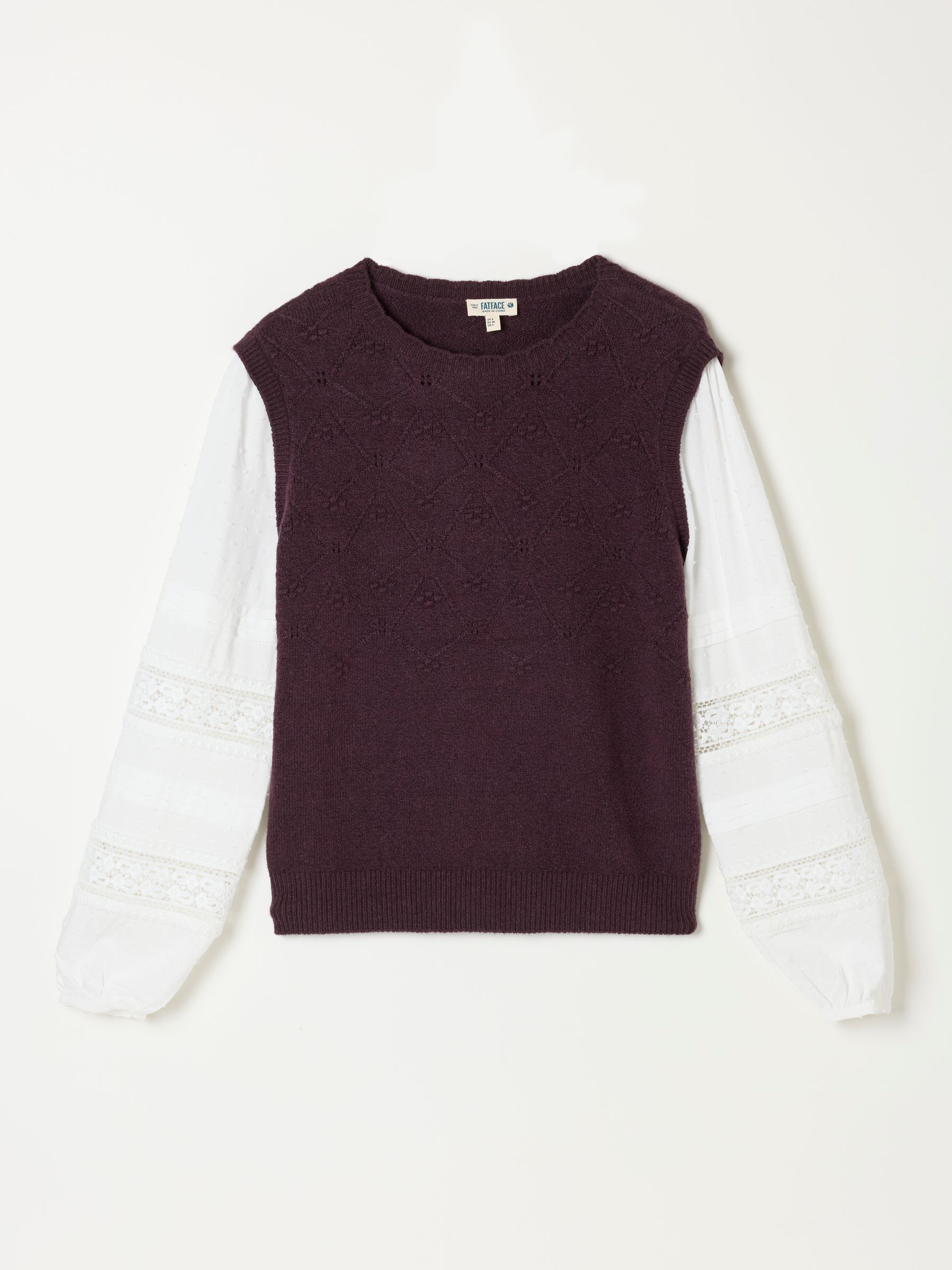Kaia Plum Purple Double Layer Knitted Tank Shirt - Image 6 of 6