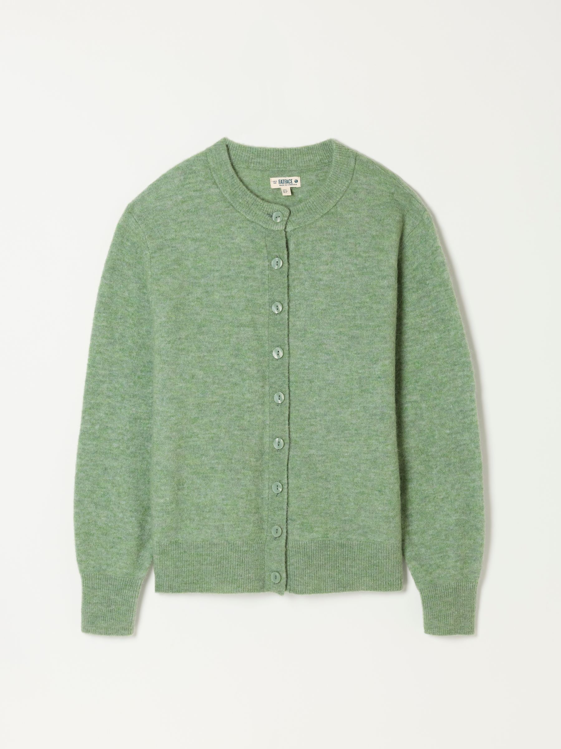 Halle Sage Green Wool Rich Soft Knit Button Front Cardigan - Image 6 of 6 Halle Sage Green Wool Rich Soft Knit Button Front Cardigan - Image 6 of 6