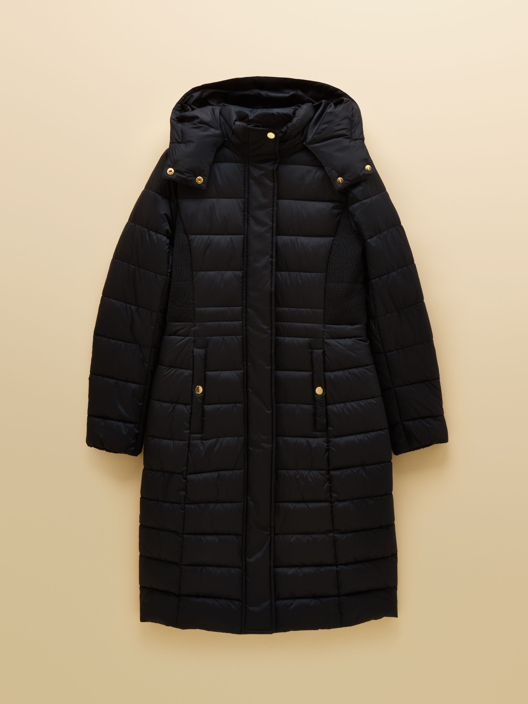 Windborough Navy Showerproof Longline Padded Coat with Hood - Image 11 of 11