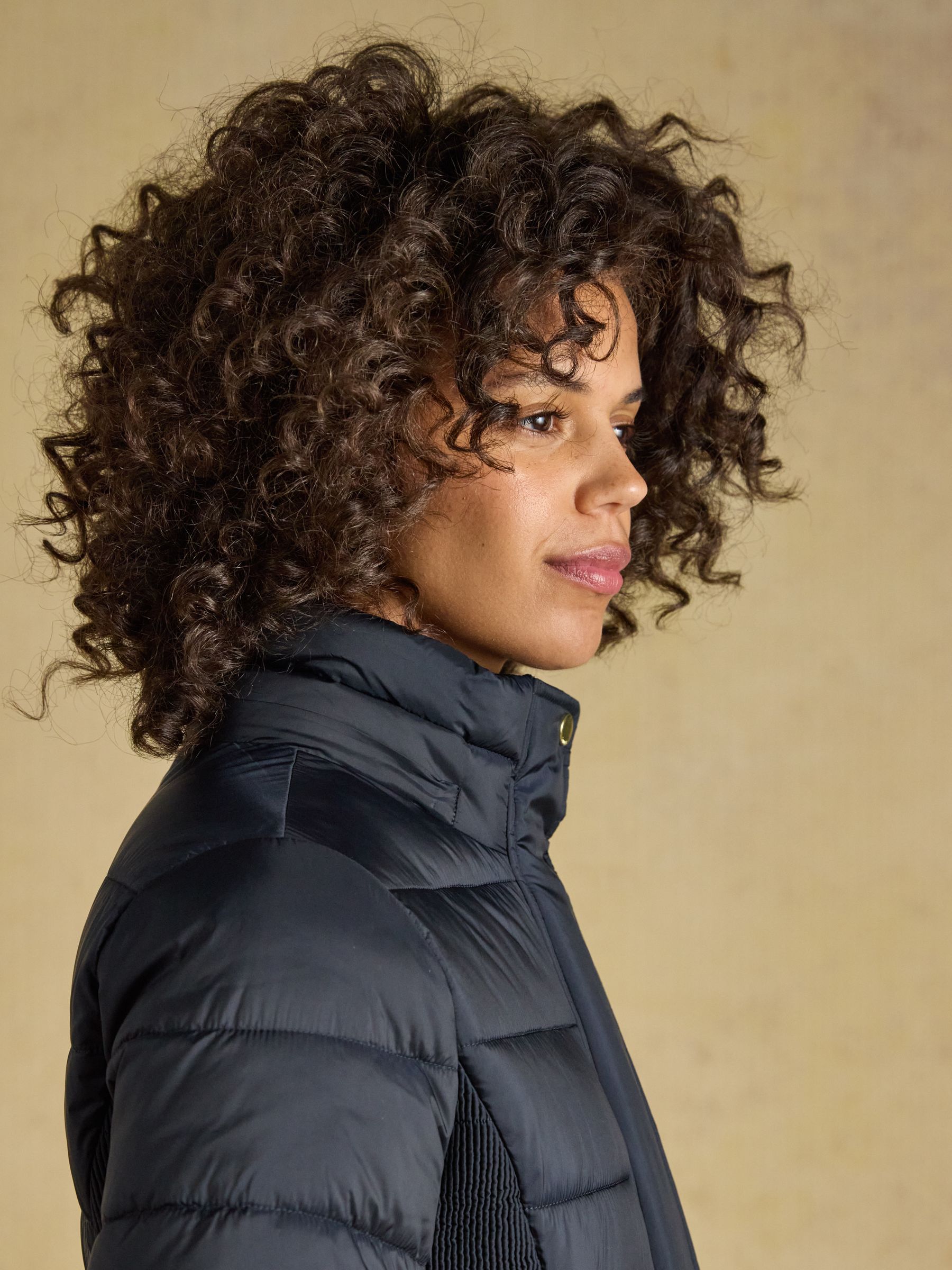 Windborough Navy Showerproof Longline Padded Coat with Hood - Image 3 of 11