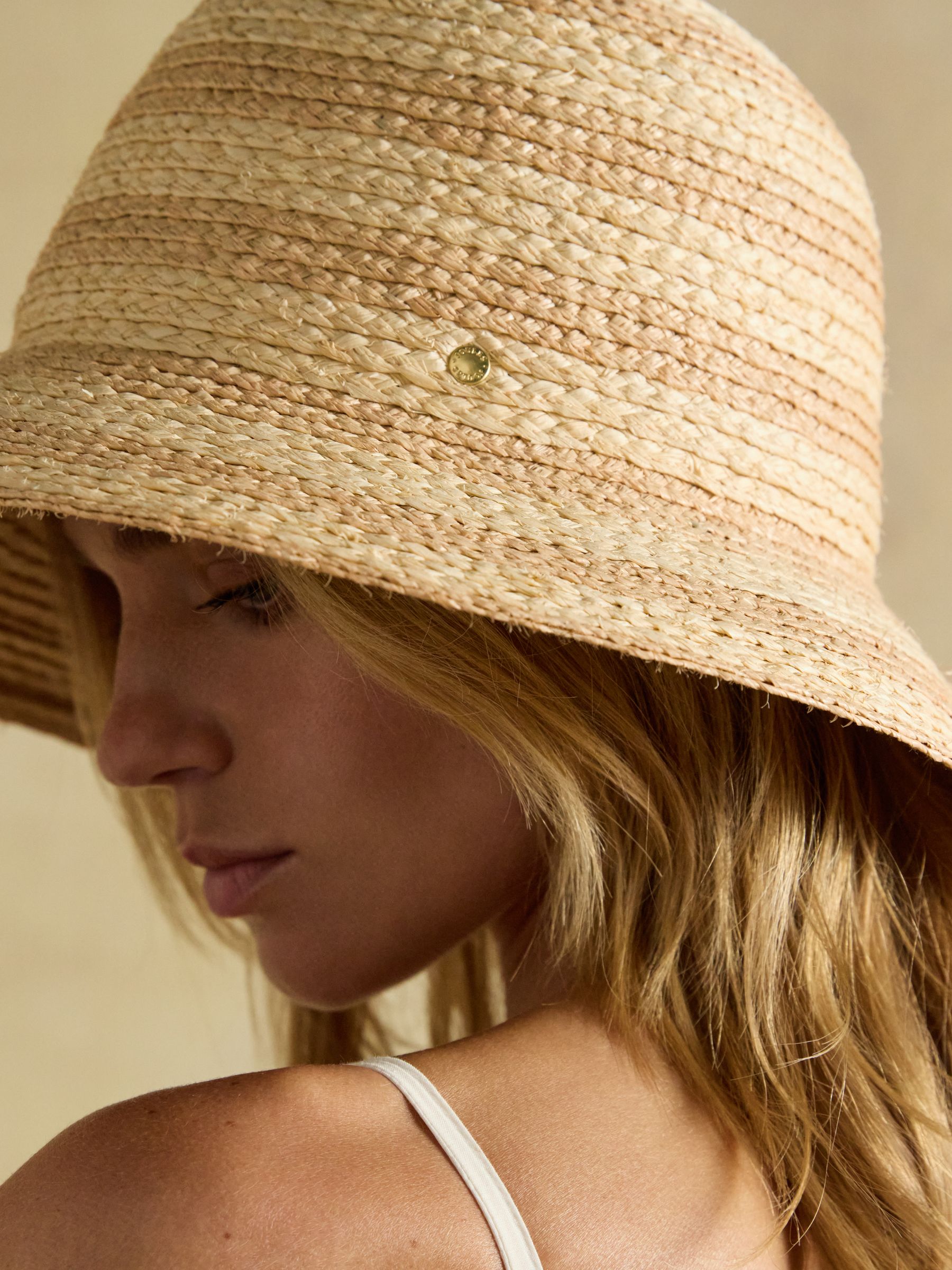 Albany Neutral Stripe Cloche Hat - Image 3 of 9