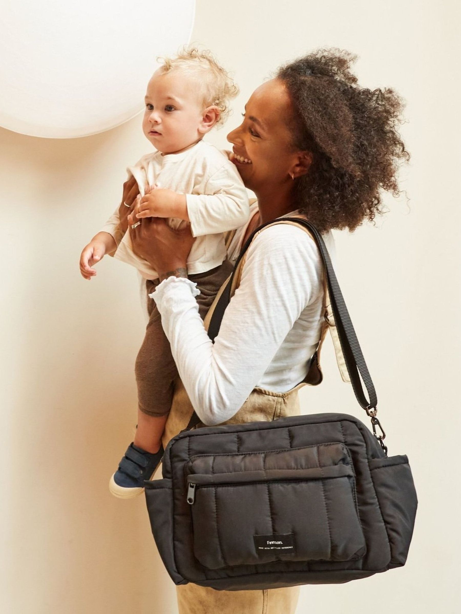 Black Freya Stroller Organiser Changing Bag With Strolle Clips - Image 1 of 5