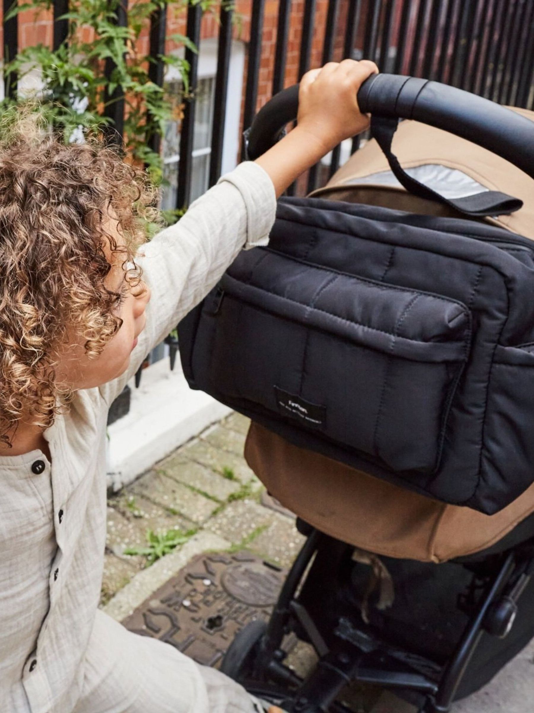 Black Freya Stroller Organiser Changing Bag With Strolle Clips - Image 3 of 5