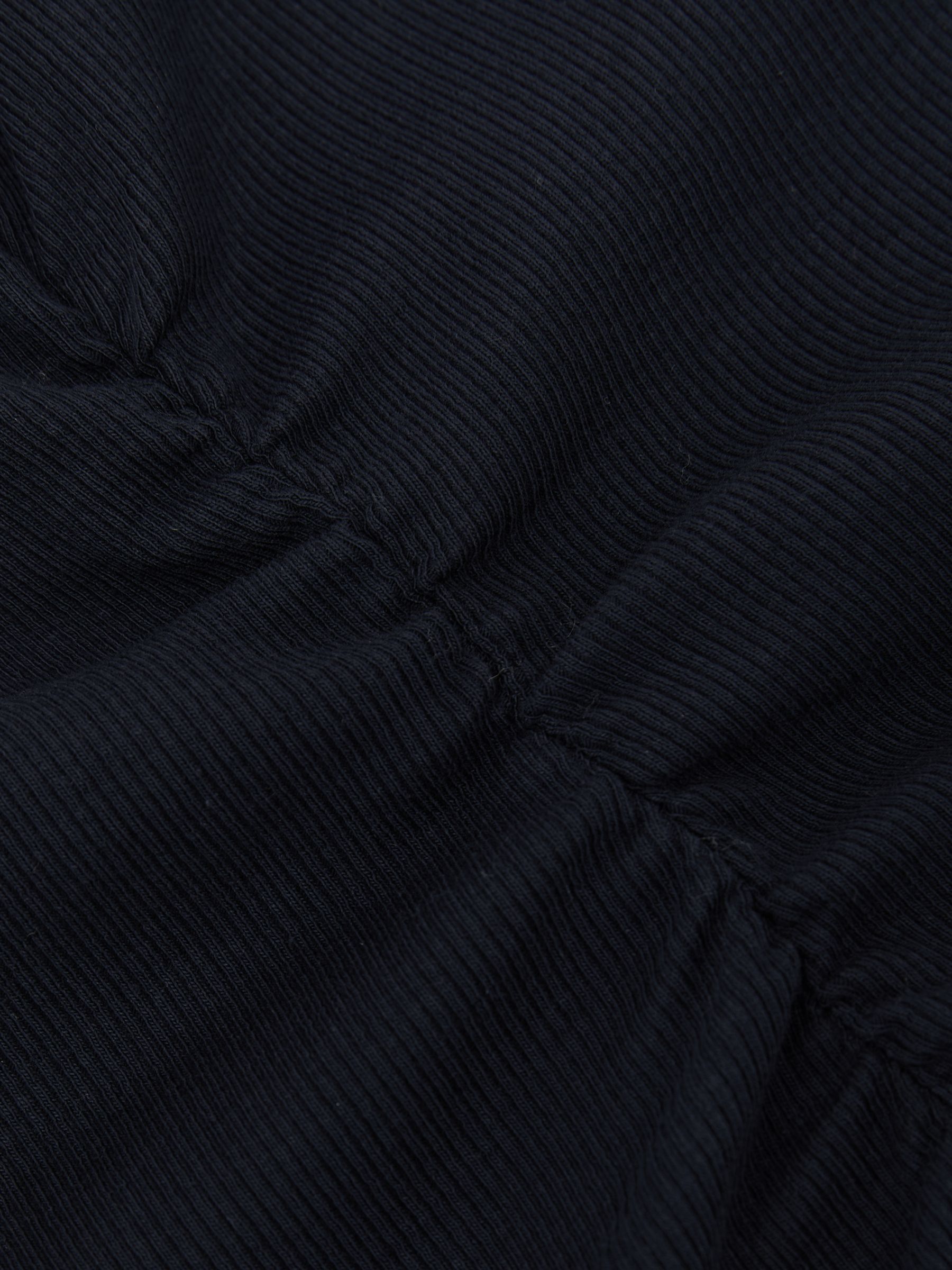 Stretch-Cotton Rib Ruched V-Neck Vest in Navy - image 3