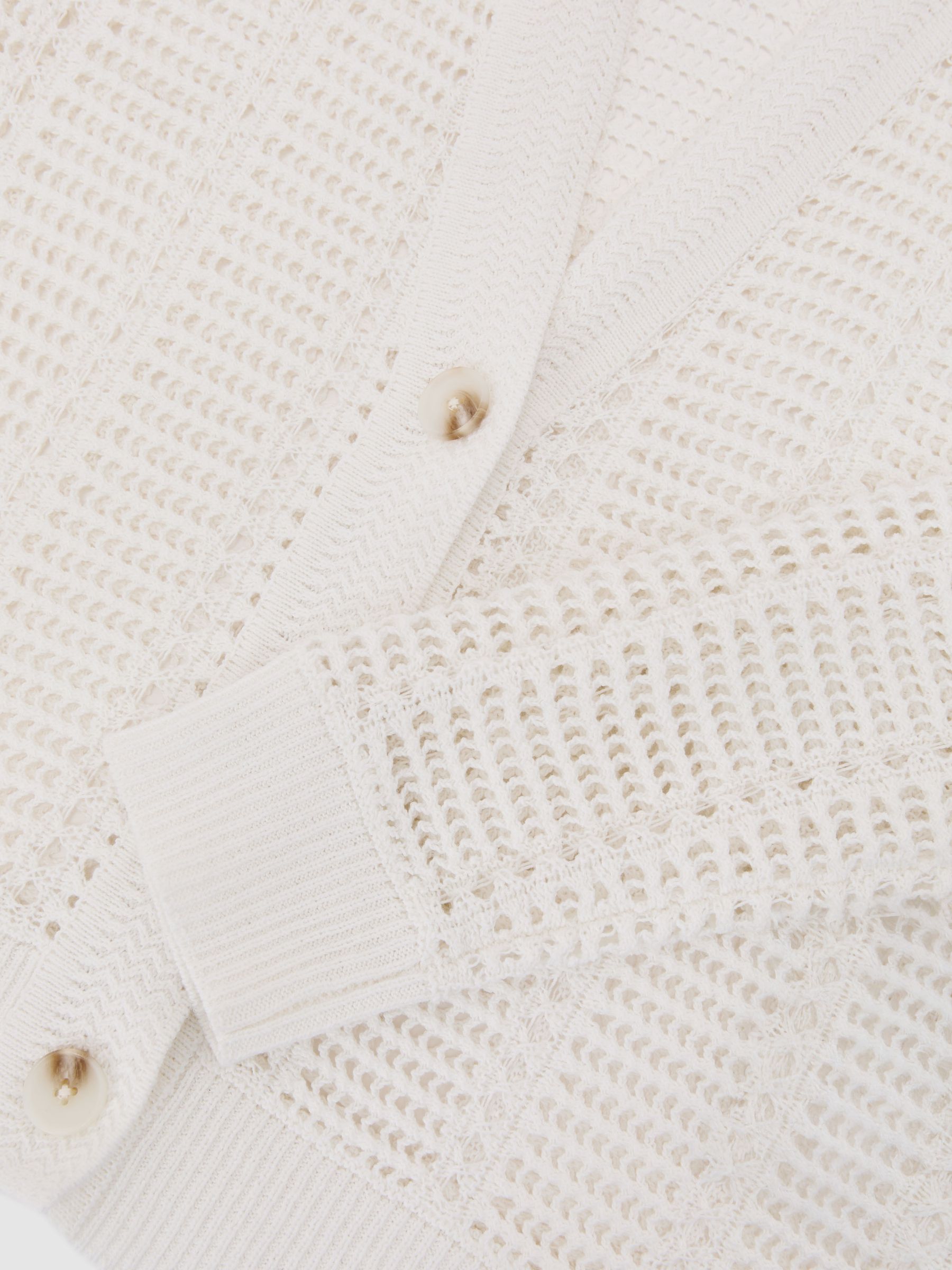 Open-Knit Button-Through Cardigan in Ivory - image 4