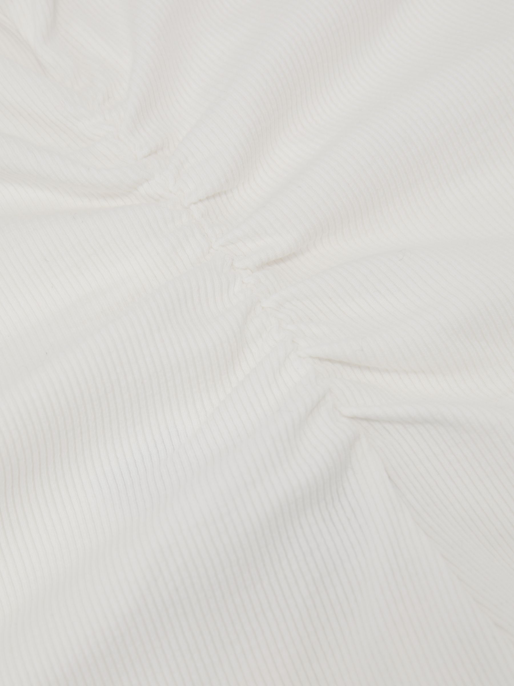 Stretch-Cotton Rib Ruched V-Neck Vest in White - image 3