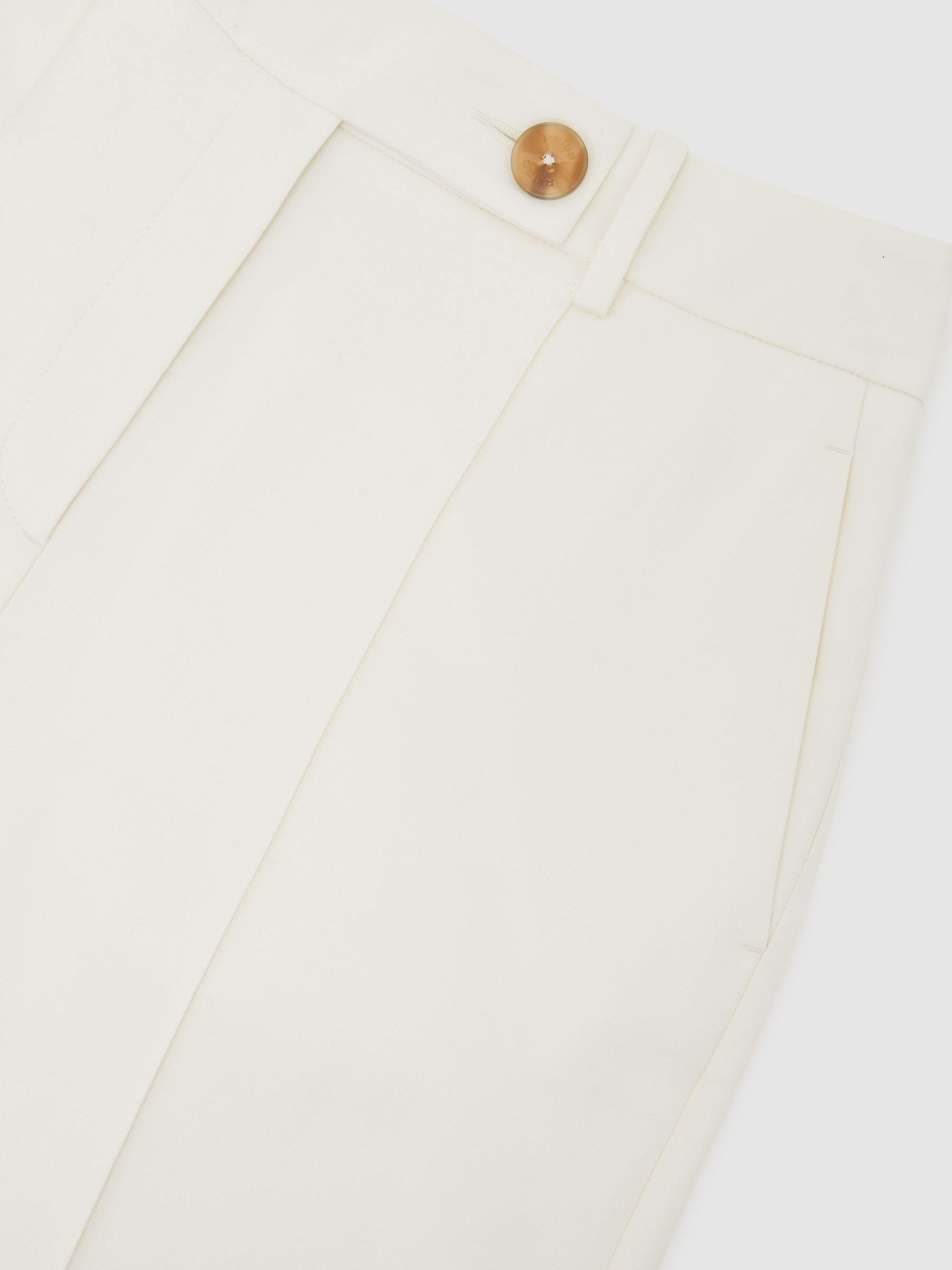 Petite Wide-Leg Seam-Detail Trousers in Cream - Image 7 of 8