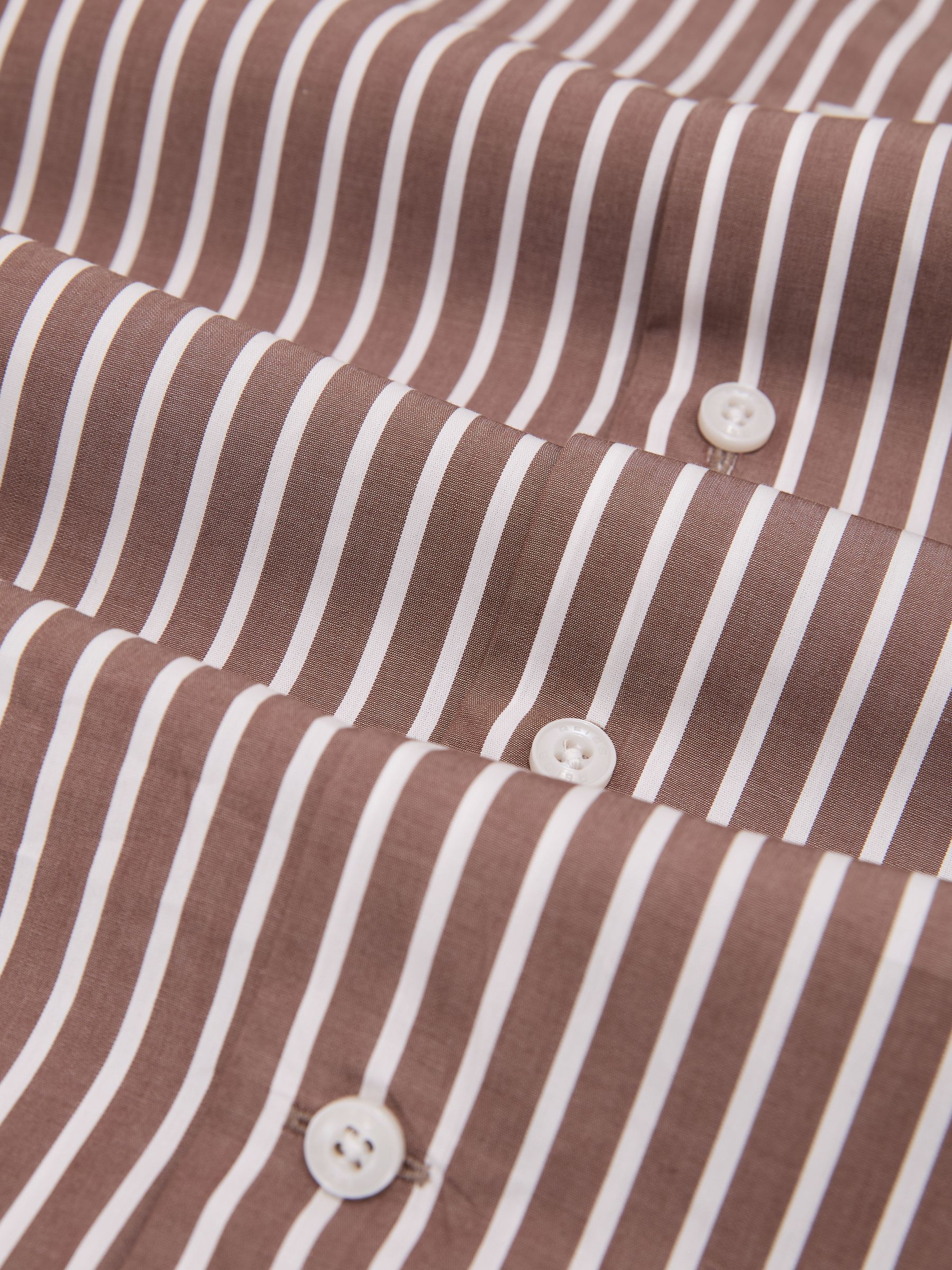 Cotton Stripe Button-Down Shirt Regular-Fit in Brown - image 4