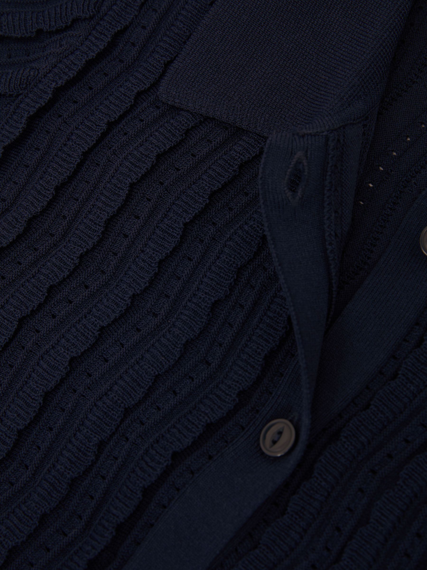 Stitch-Detail Short-Sleeve Knitted Shirt in Navy - image 3
