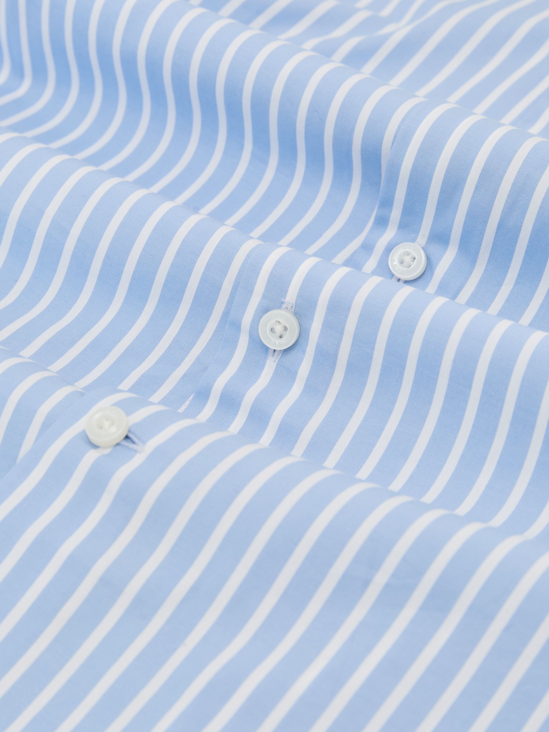 Cotton Stripe Button-Down Shirt Regular-Fit in Soft Blue - image 2