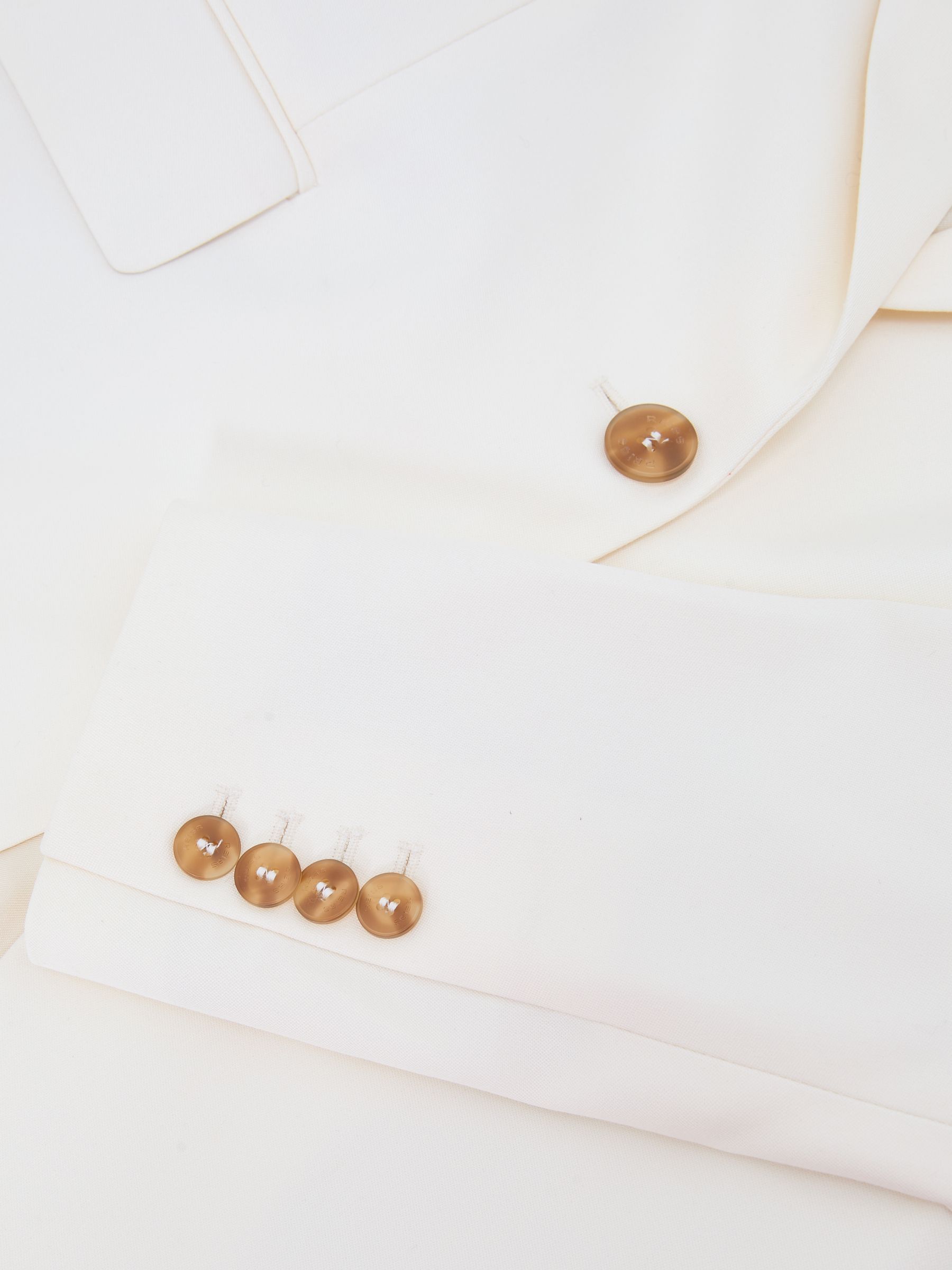 Single-Breasted Tailored Blazer in Cream - image 2