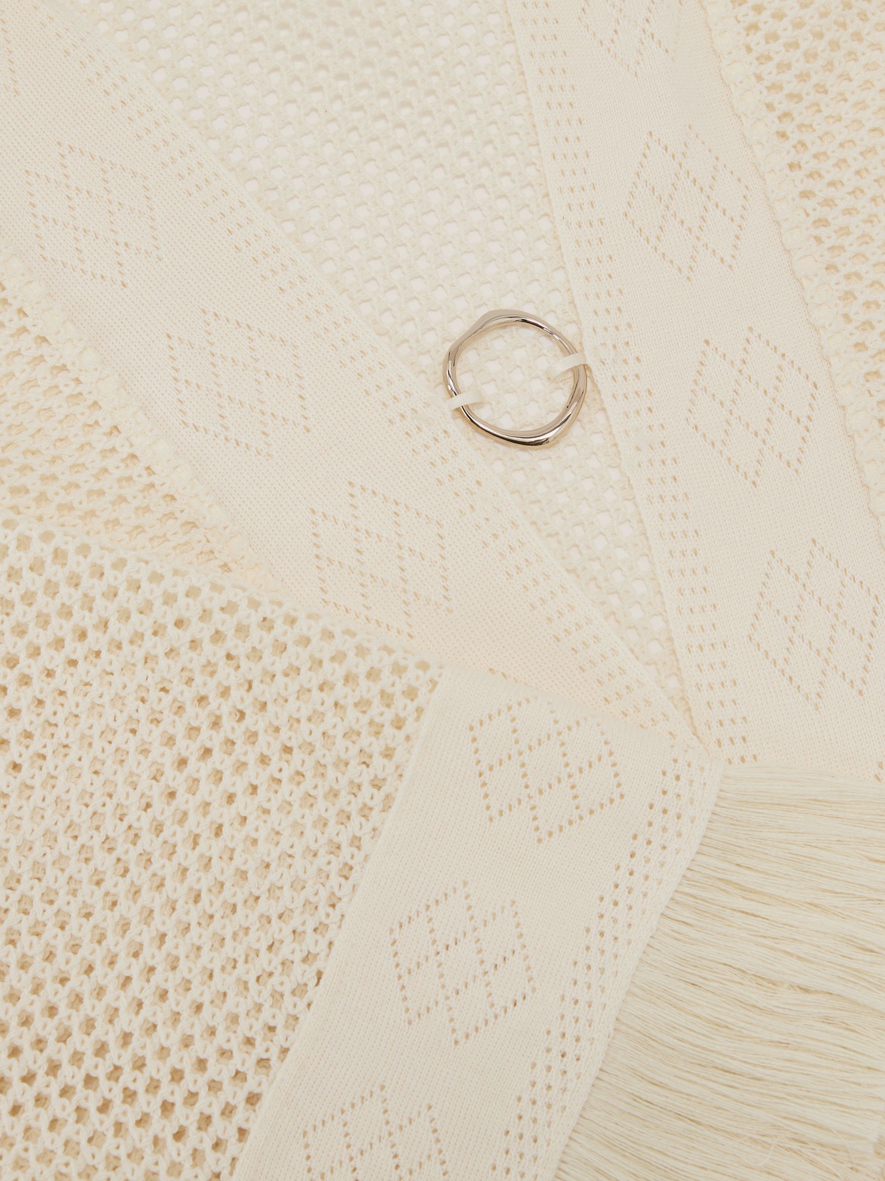 Crochet Fringe-Trim Beach Dress in Ivory - Image 6 of 6