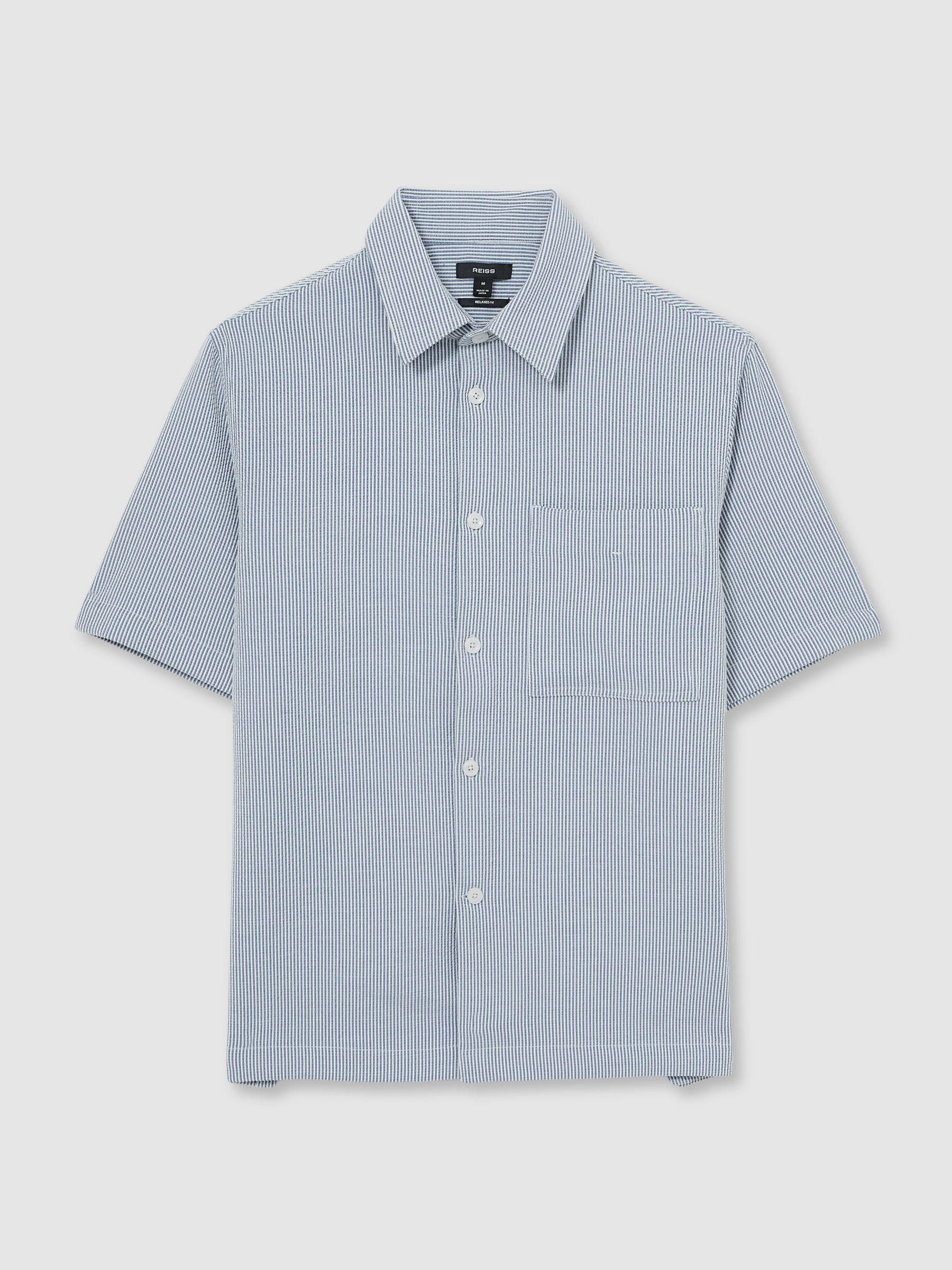 Seersucker Stripe Shirt in Soft Blue/White - Image 2 of 5