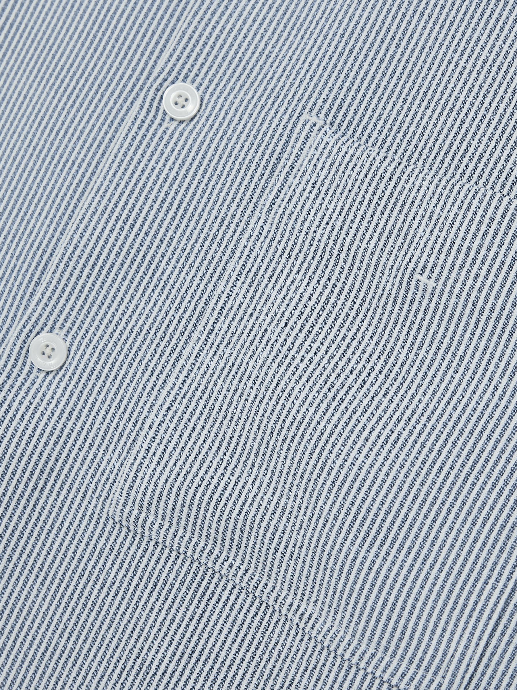 Seersucker Stripe Shirt in Soft Blue/White - Image 5 of 5