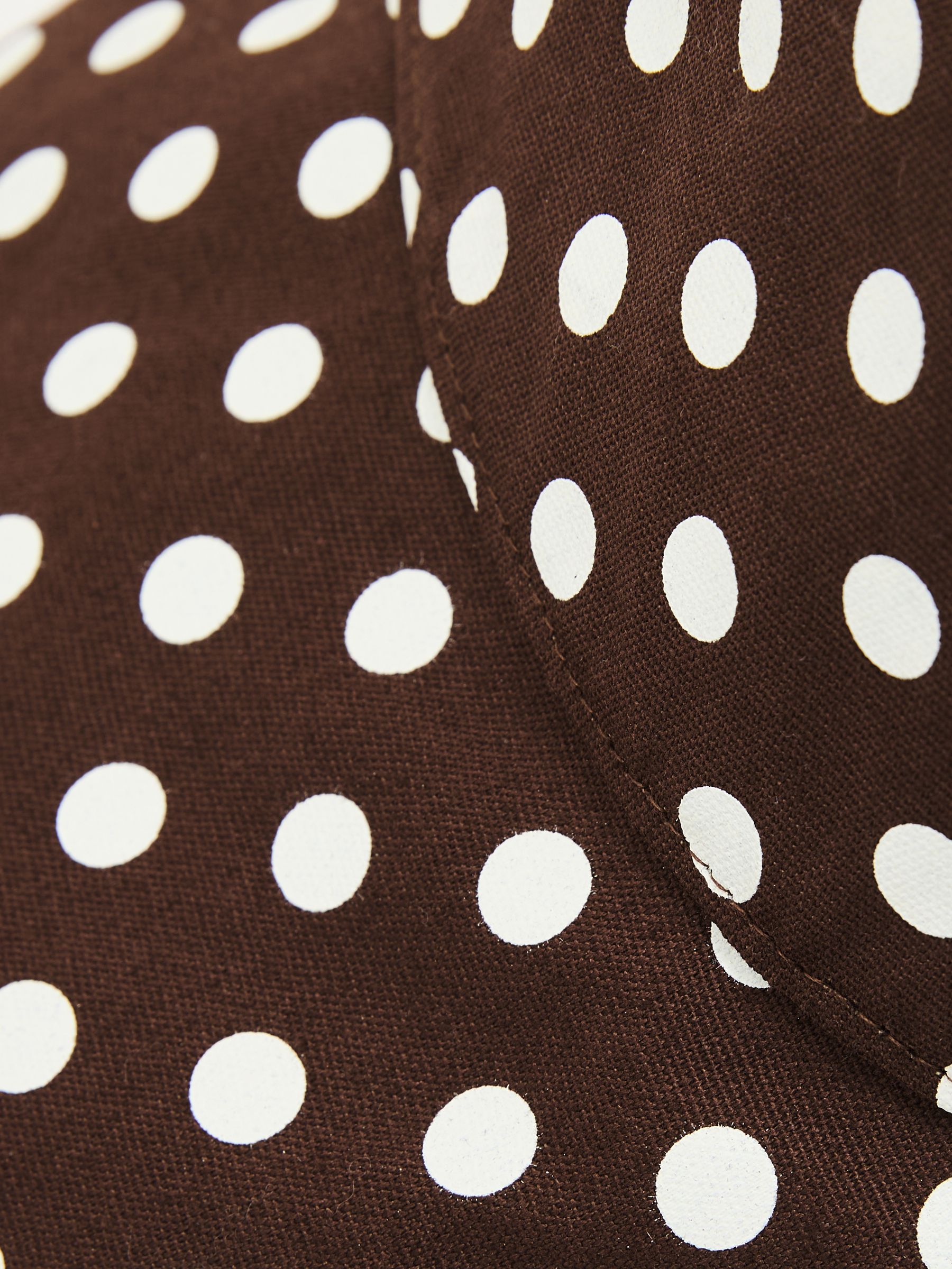 Cotton Polka-Dot Bucket Hat in Chocolate - image 3