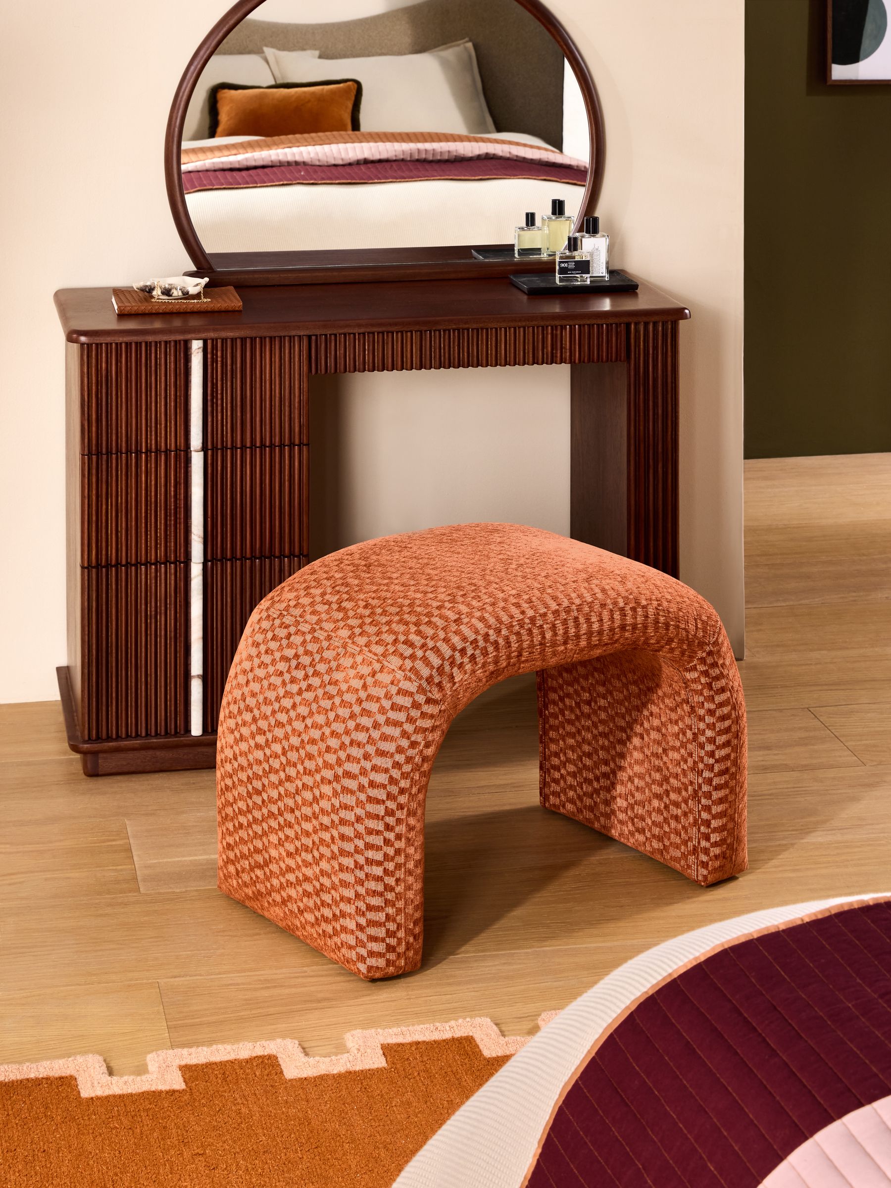 Beryl Stool in Lanzo Rust Orange - Image 1 of 5
