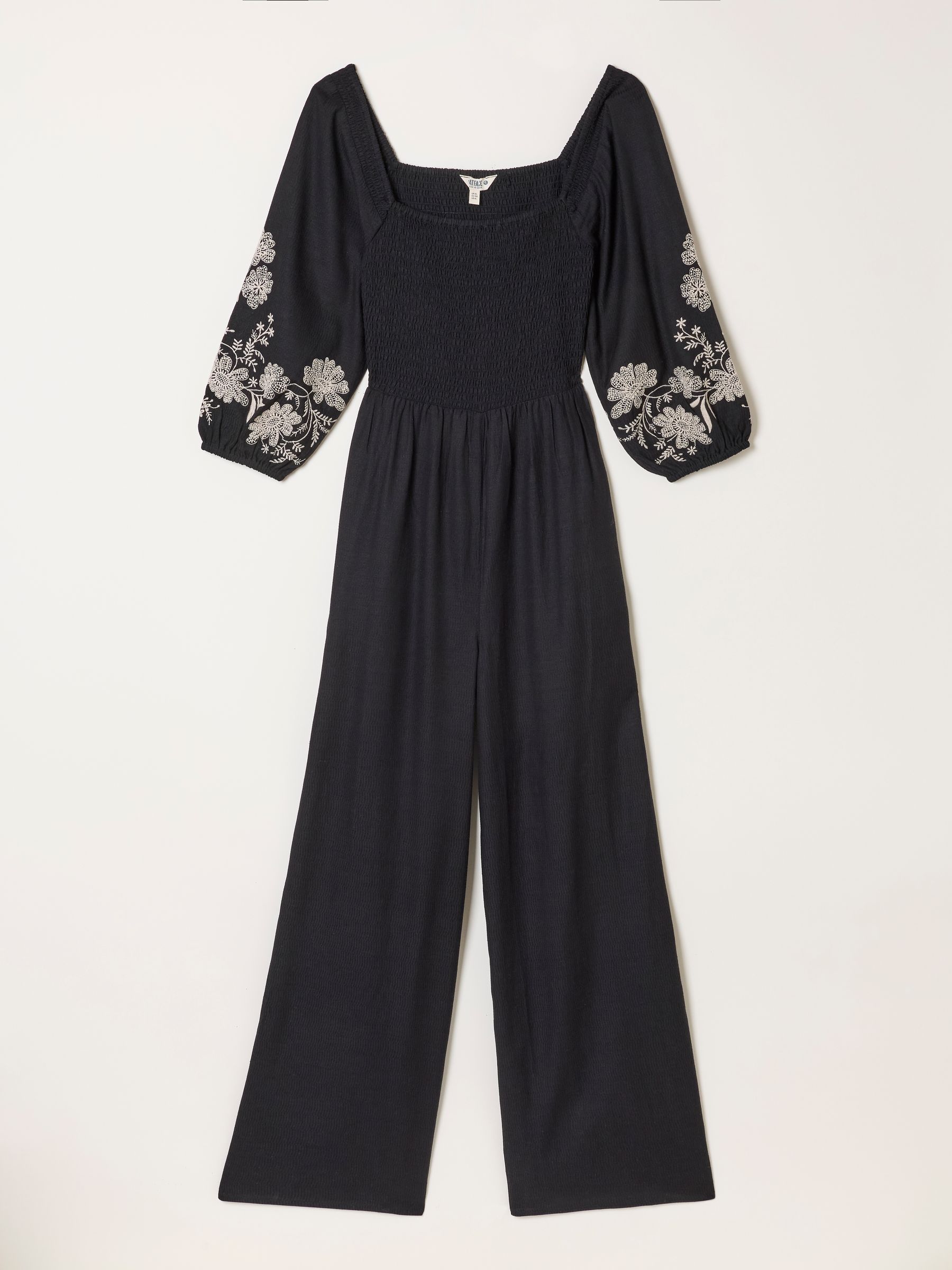 Adele Black Petite Embroidered Jumpsuit - Image 6 of 7