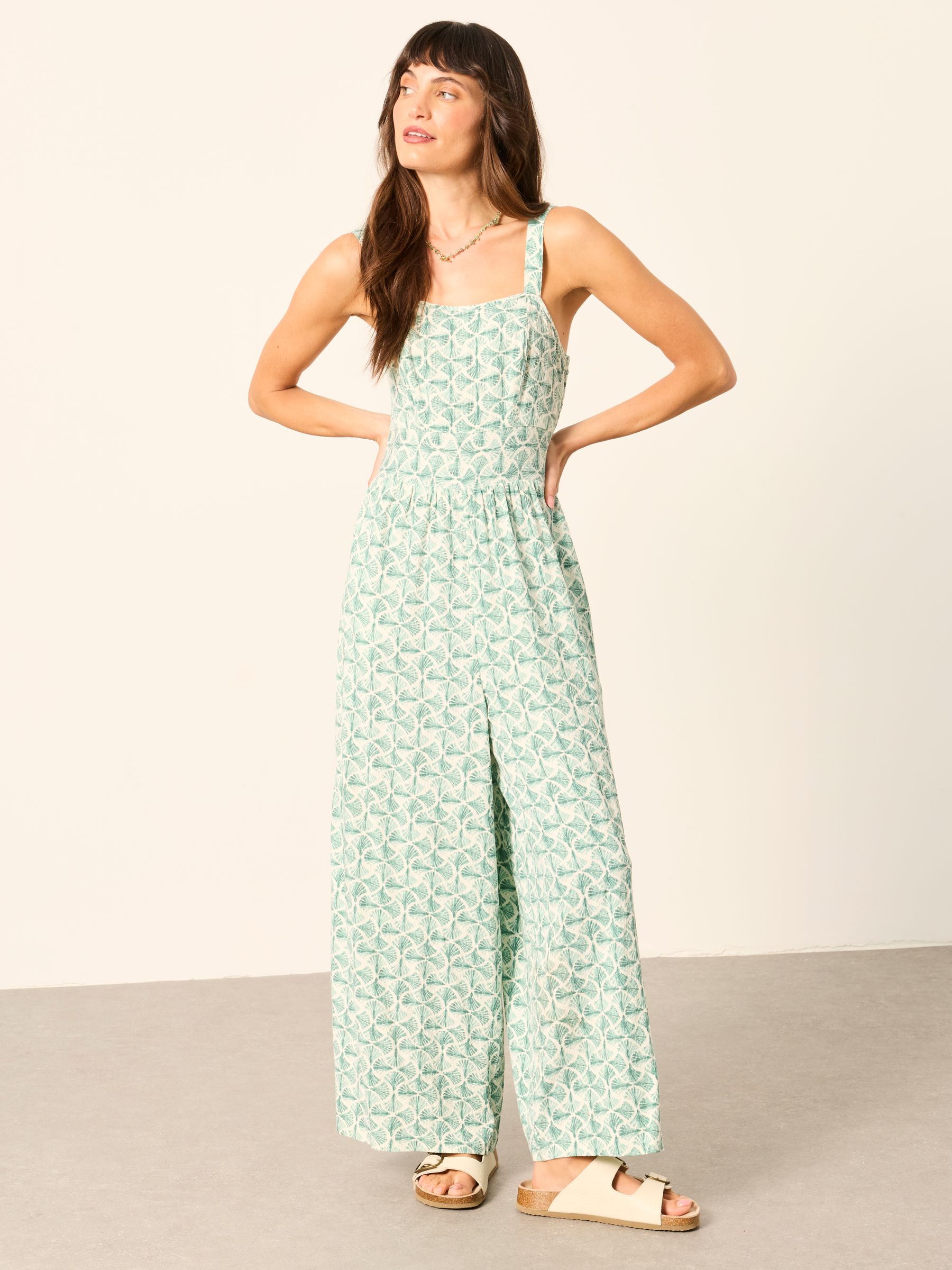 Ruby Green Fan Geo Petite Jumpsuit - Image 1 of 6