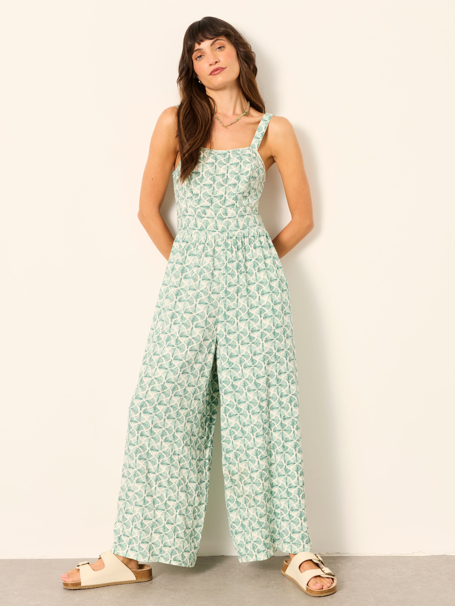 Ruby Green Fan Geo Petite Jumpsuit - Image 3 of 6