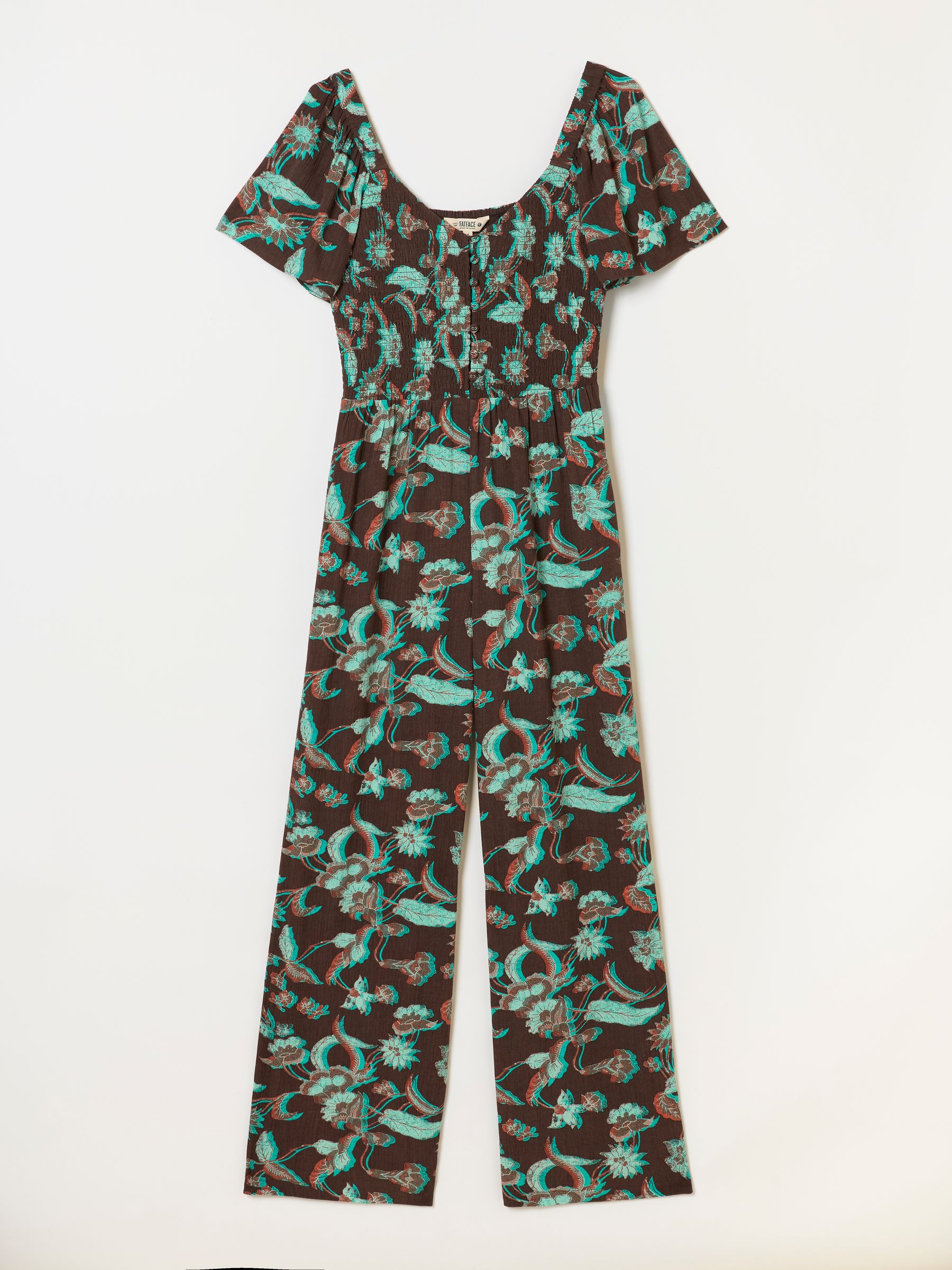Gabby Chocolate Brown Batik Petite Jumpsuit - Image 6 of 6
