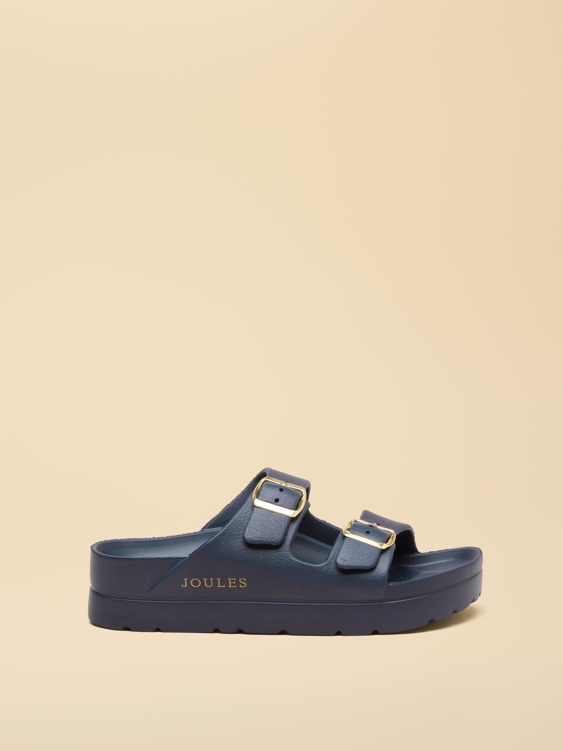 Navy Chunky Platform Sunseeker Double Buckle Sliders - Image 2 of 6