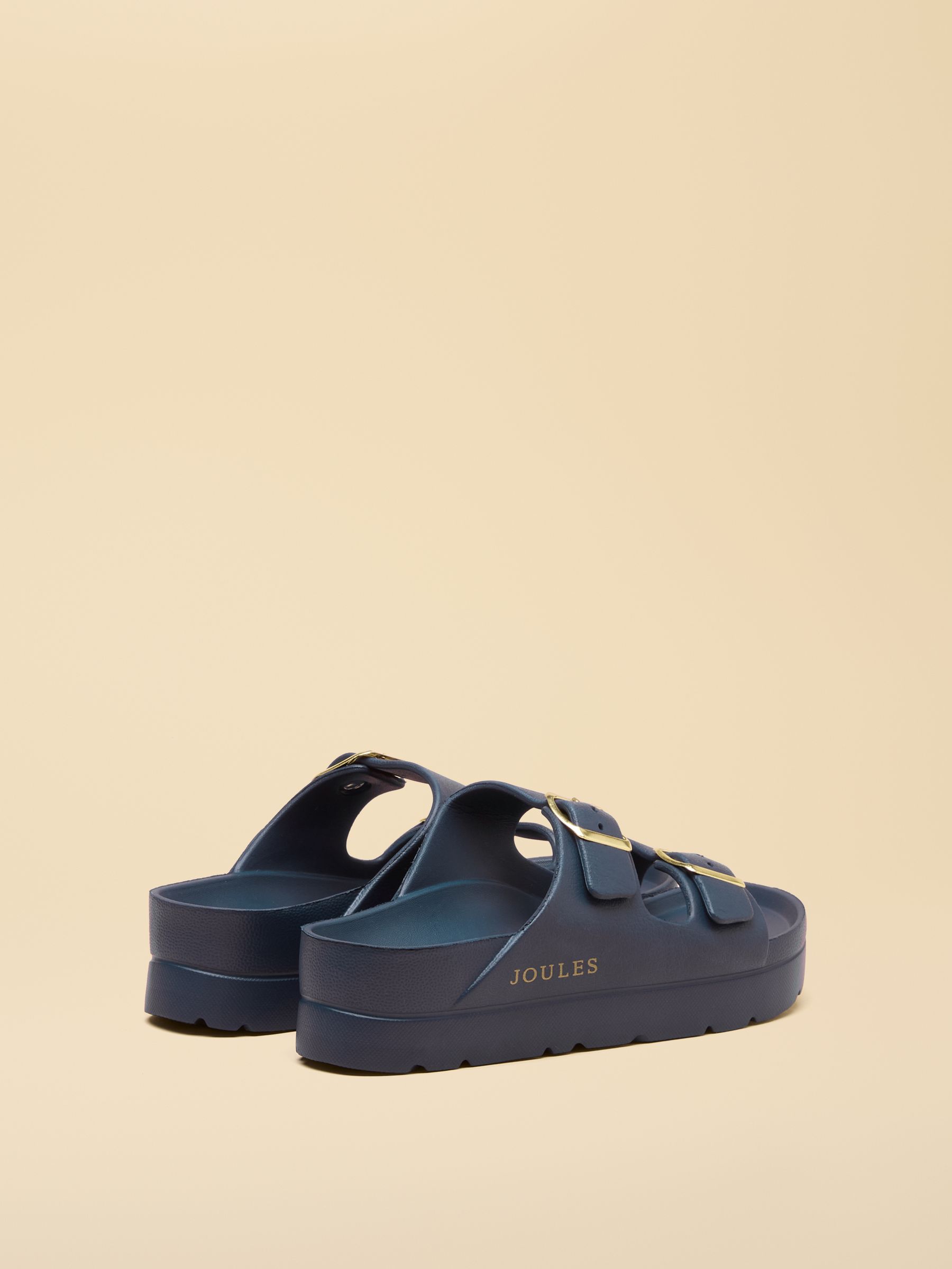 Navy Chunky Platform Sunseeker Double Buckle Sliders - Image 3 of 6