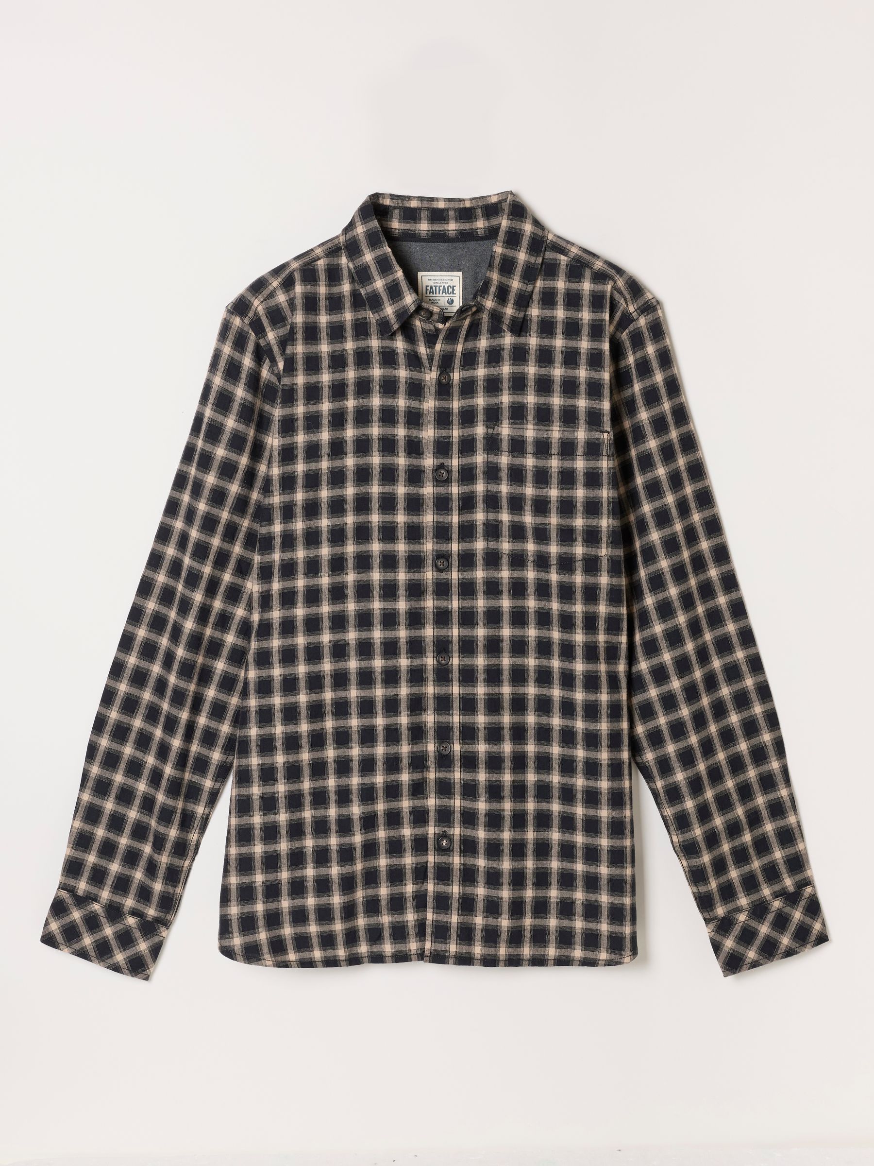 Madron Black Long Sleeve Check Shirt - Image 6 of 6
