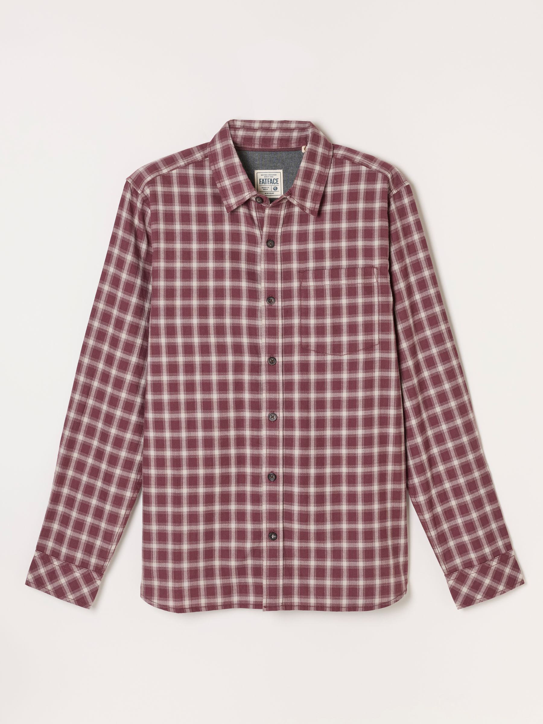 Madron Dark Purple Long Sleeve Check Shirt - Image 1 of 1 Madron Dark Purple Long Sleeve Check Shirt - Image 1 of 1