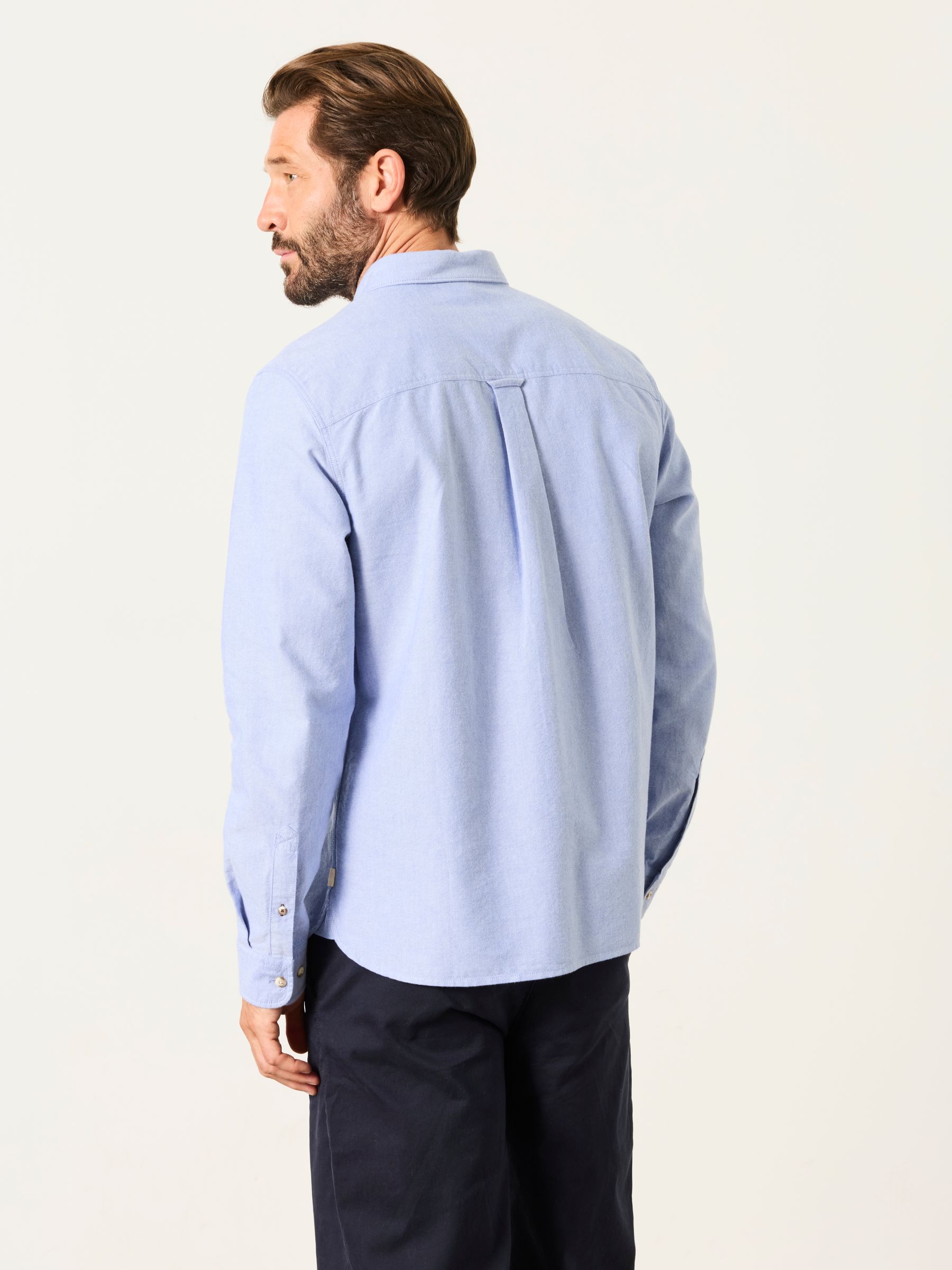 Haddon Blue Long Sleeve Brushed Oxford Shirt - Image 2 of 6