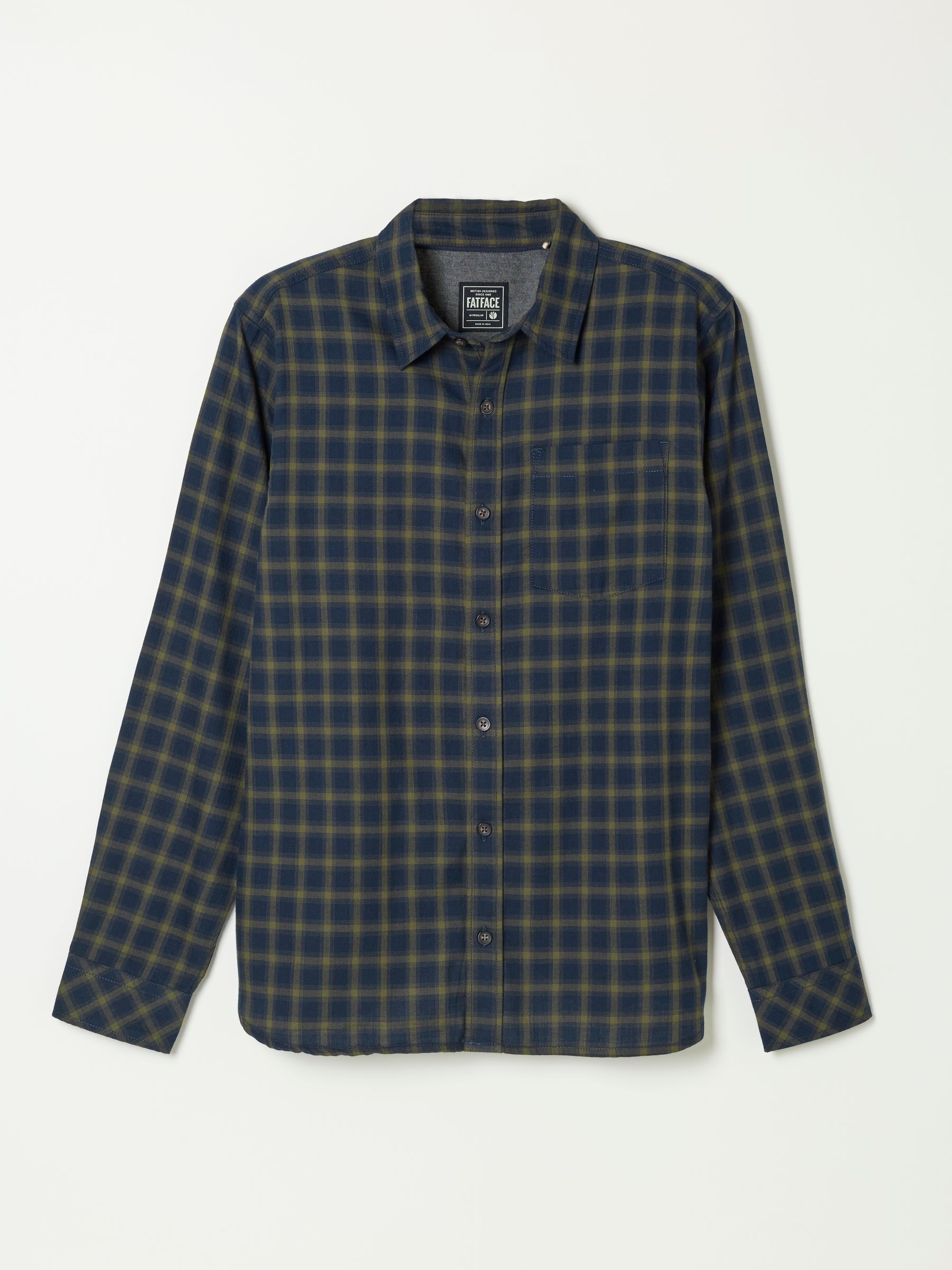 Madron Navy Long Sleeve Check Shirt - Image 6 of 6