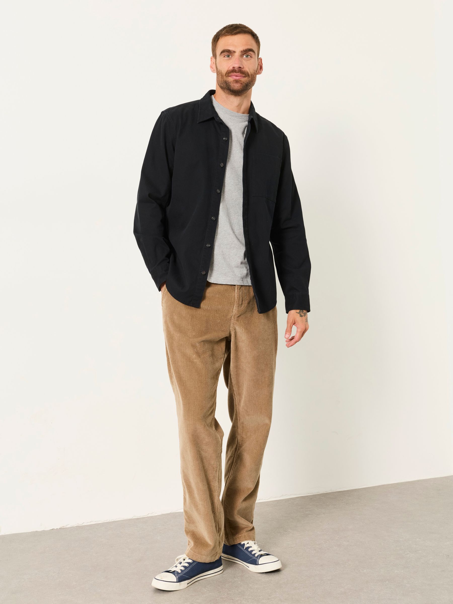 Washed Black Long Sleeve Cord Shirt - Image 4 of 6