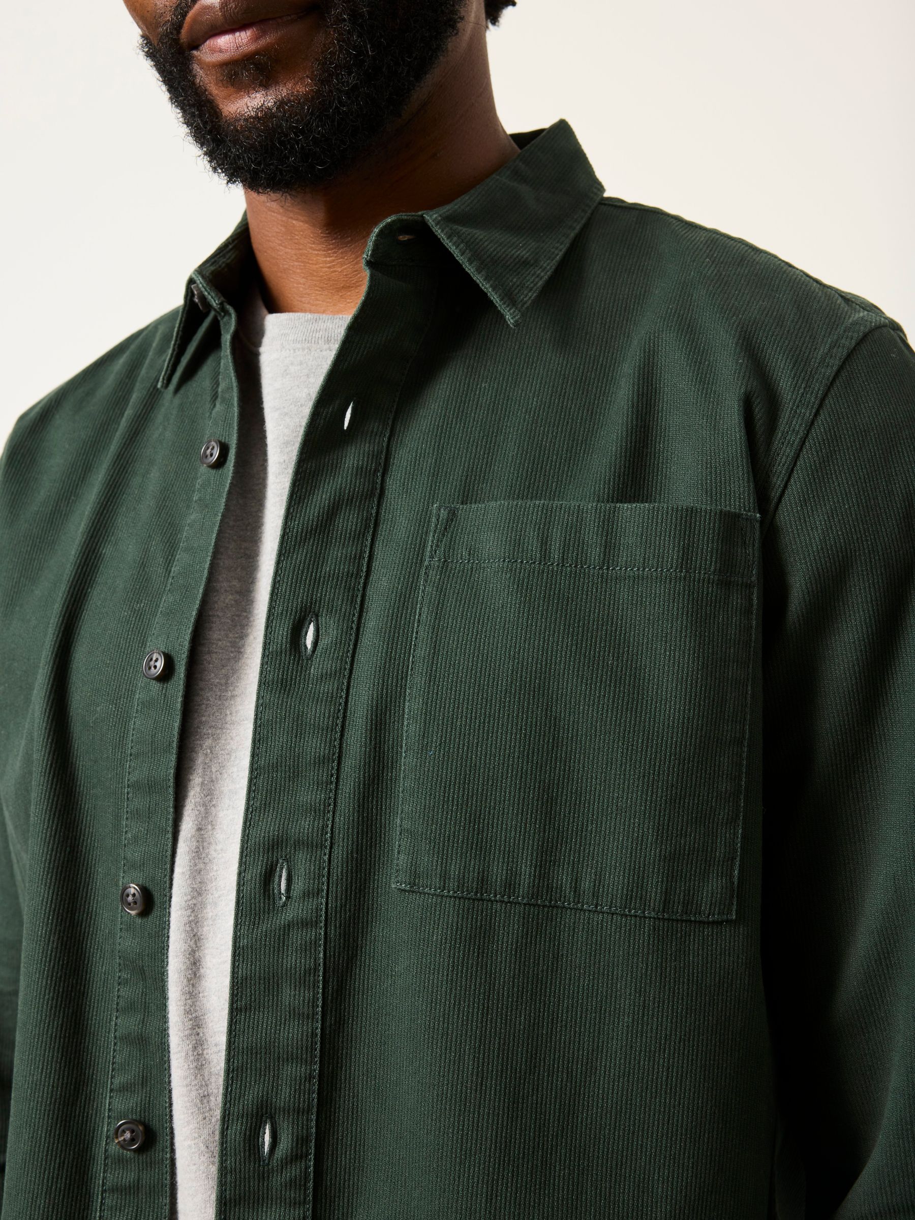 Dark Green Long Sleeve Cord Shirt - Image 4 of 5