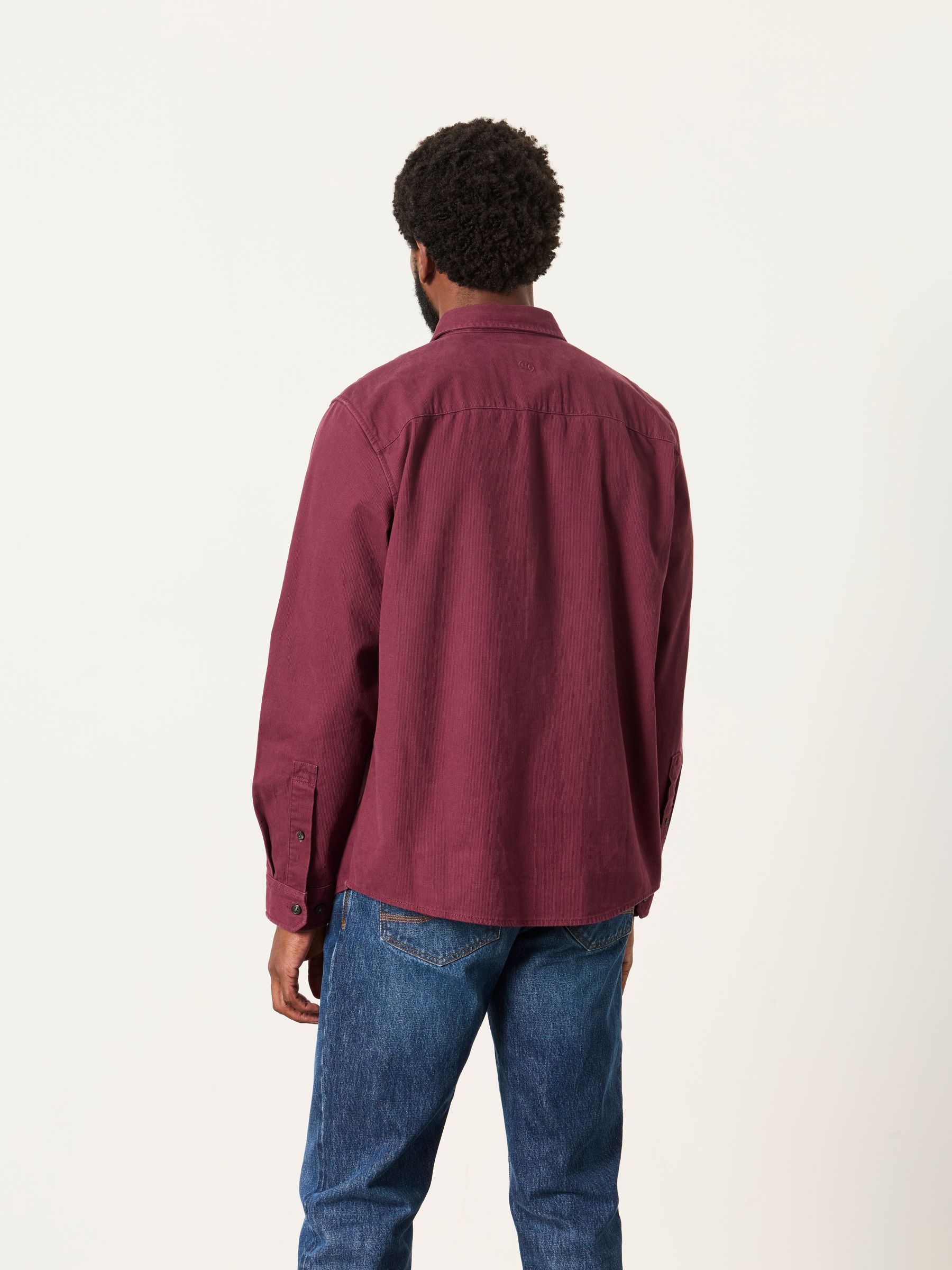 Burgundy Red Long Sleeve Cord Shirt - Image 2 of 6