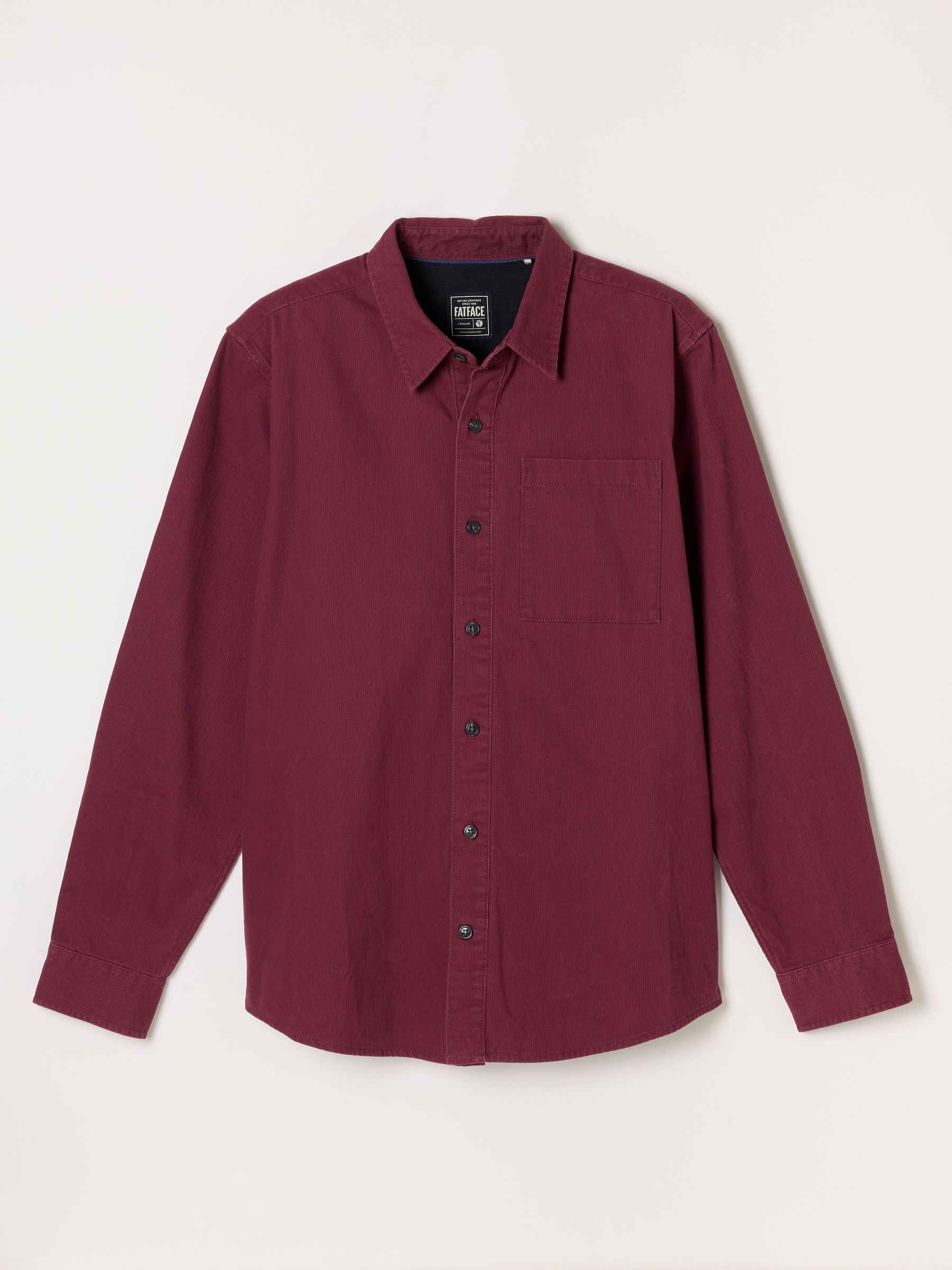 Burgundy Red Long Sleeve Cord Shirt - Image 6 of 6