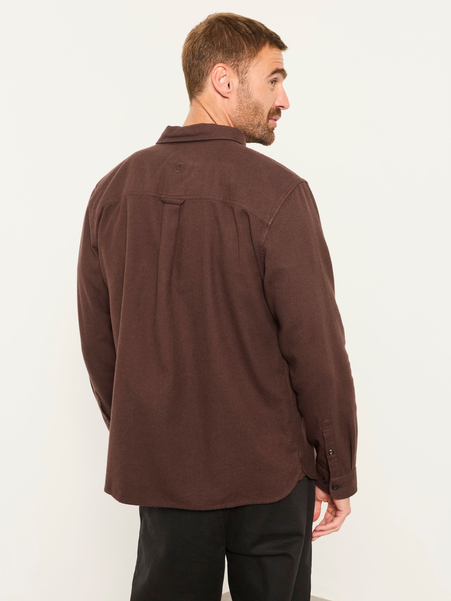 Tadwick Brown Long Sleeve Brushed Shirt - Image 2 of 6 Tadwick Brown Long Sleeve Brushed Shirt - Image 2 of 6