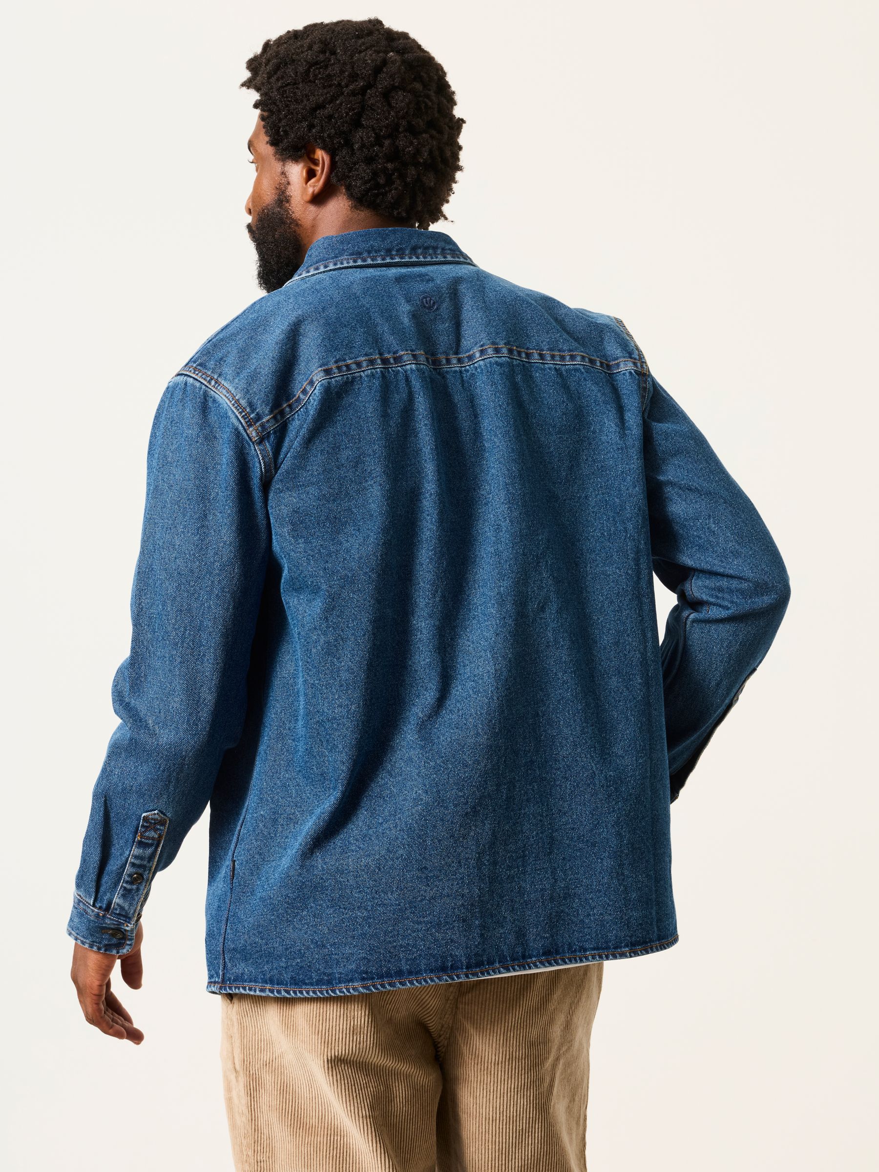 Dark Blue Relaxed Fit Denim Shirt - Image 2 of 6