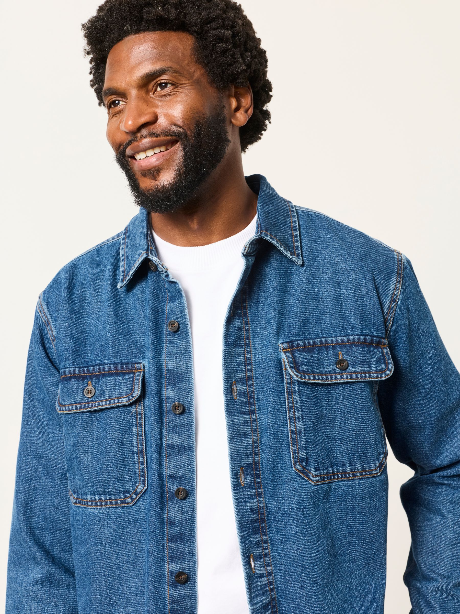 Dark Blue Relaxed Fit Denim Shirt - Image 3 of 6
