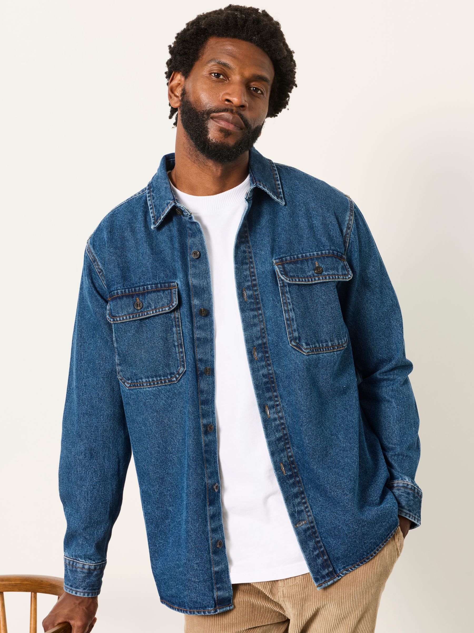 Dark Blue Relaxed Fit Denim Shirt - Image 5 of 6