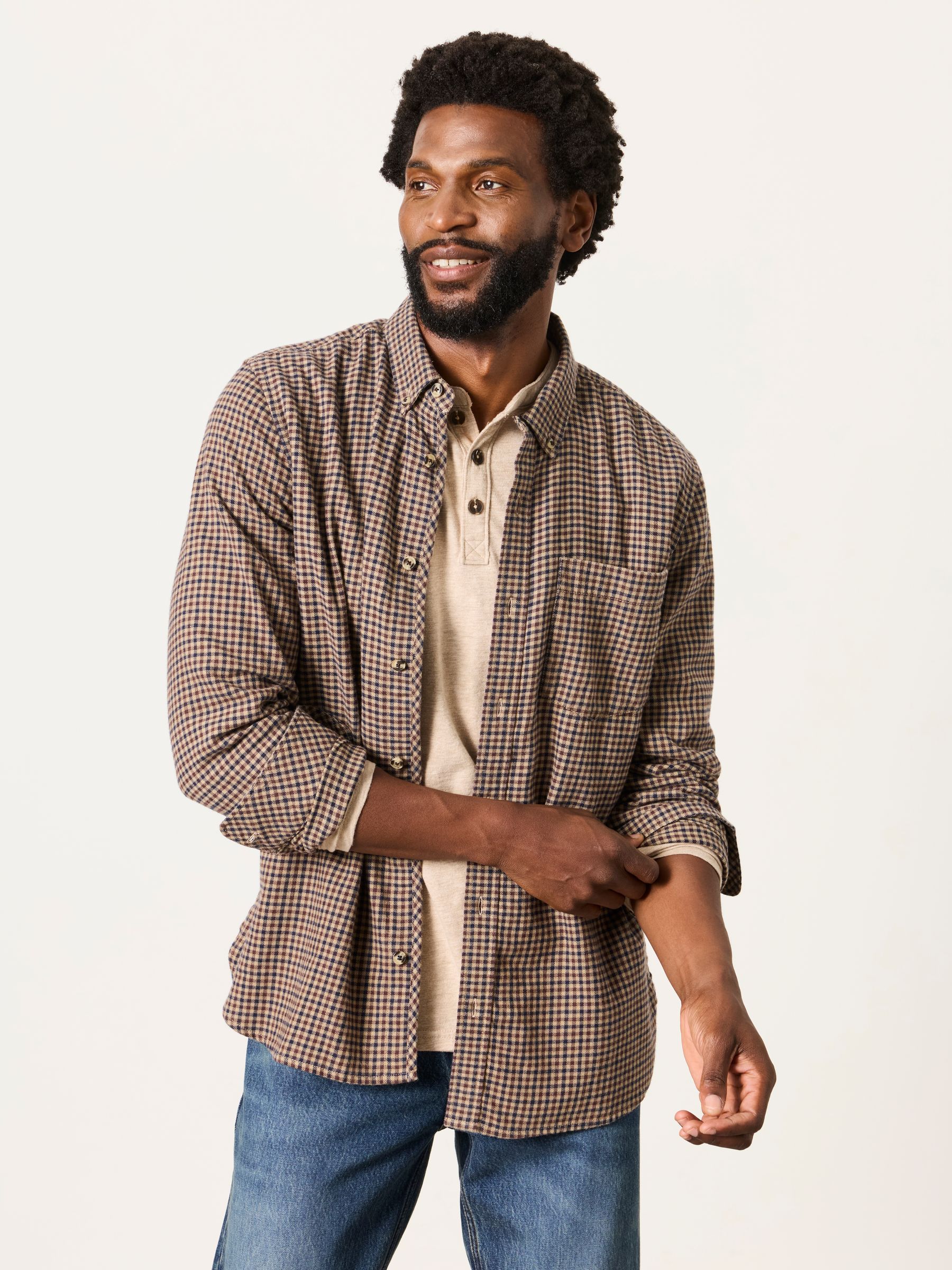 Trawden Brown Long Sleeve Gingham Shirt - Image 1 of 5