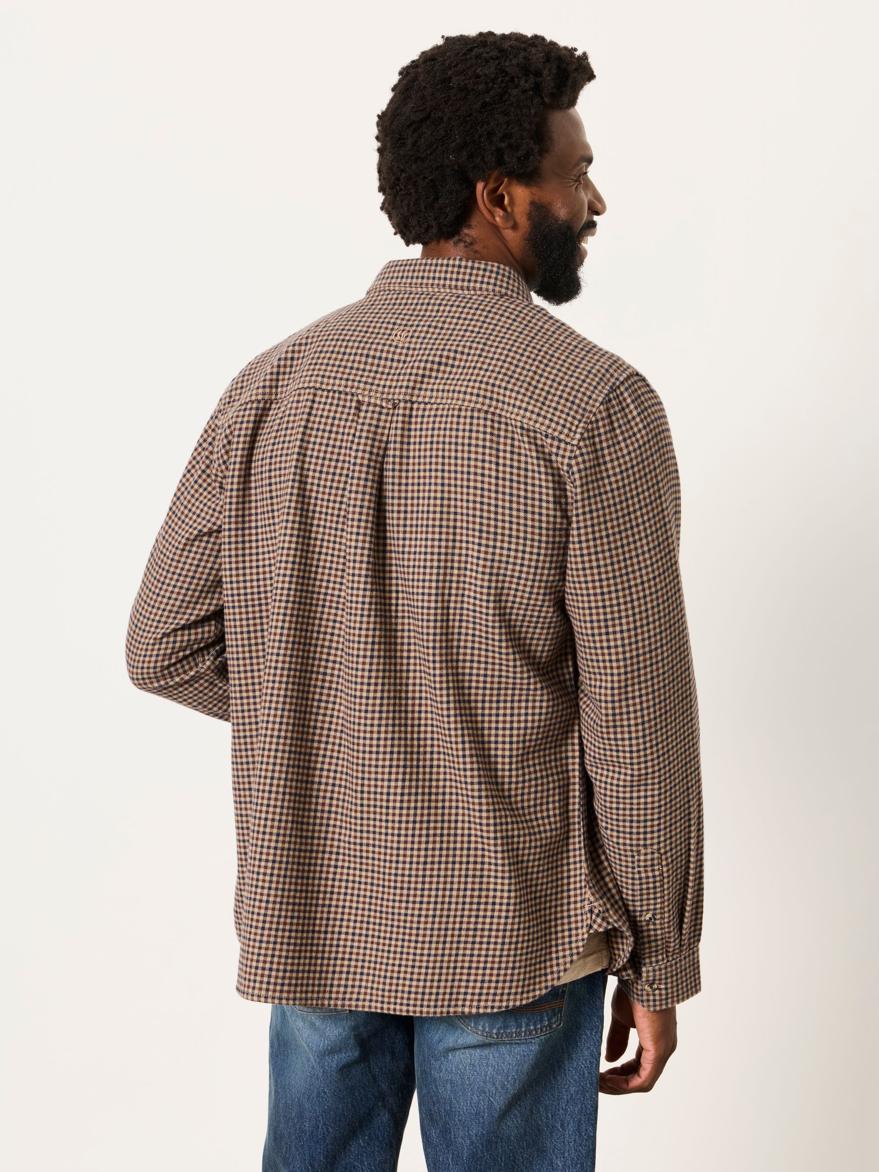 Trawden Brown Long Sleeve Gingham Shirt - Image 2 of 5