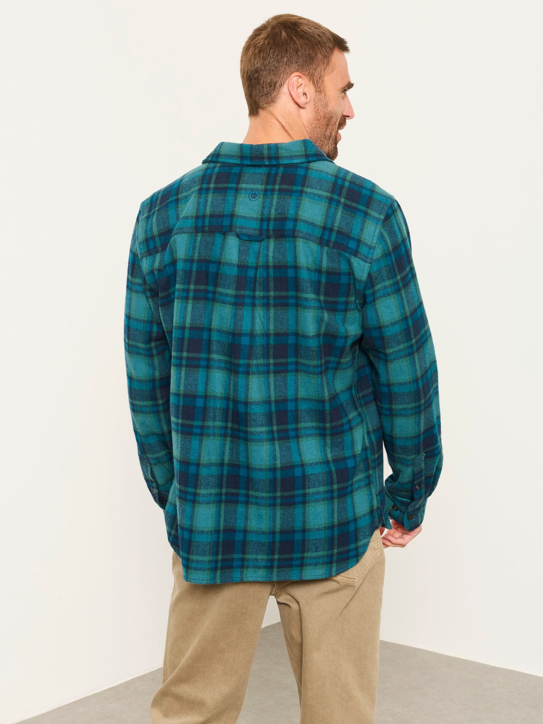Hagley Teal Blue Long Sleeve Check Shirt - Image 2 of 6