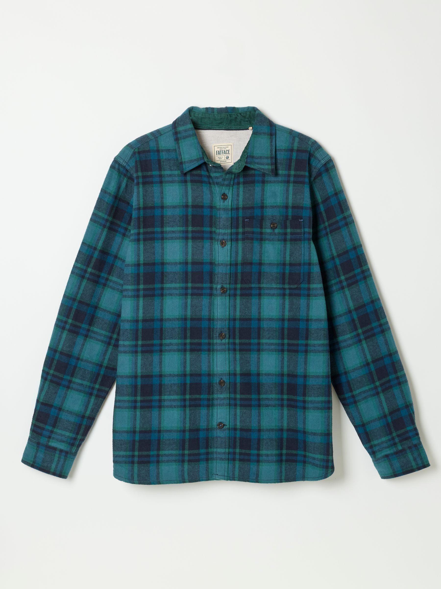 Hagley Teal Blue Long Sleeve Check Shirt - Image 6 of 6