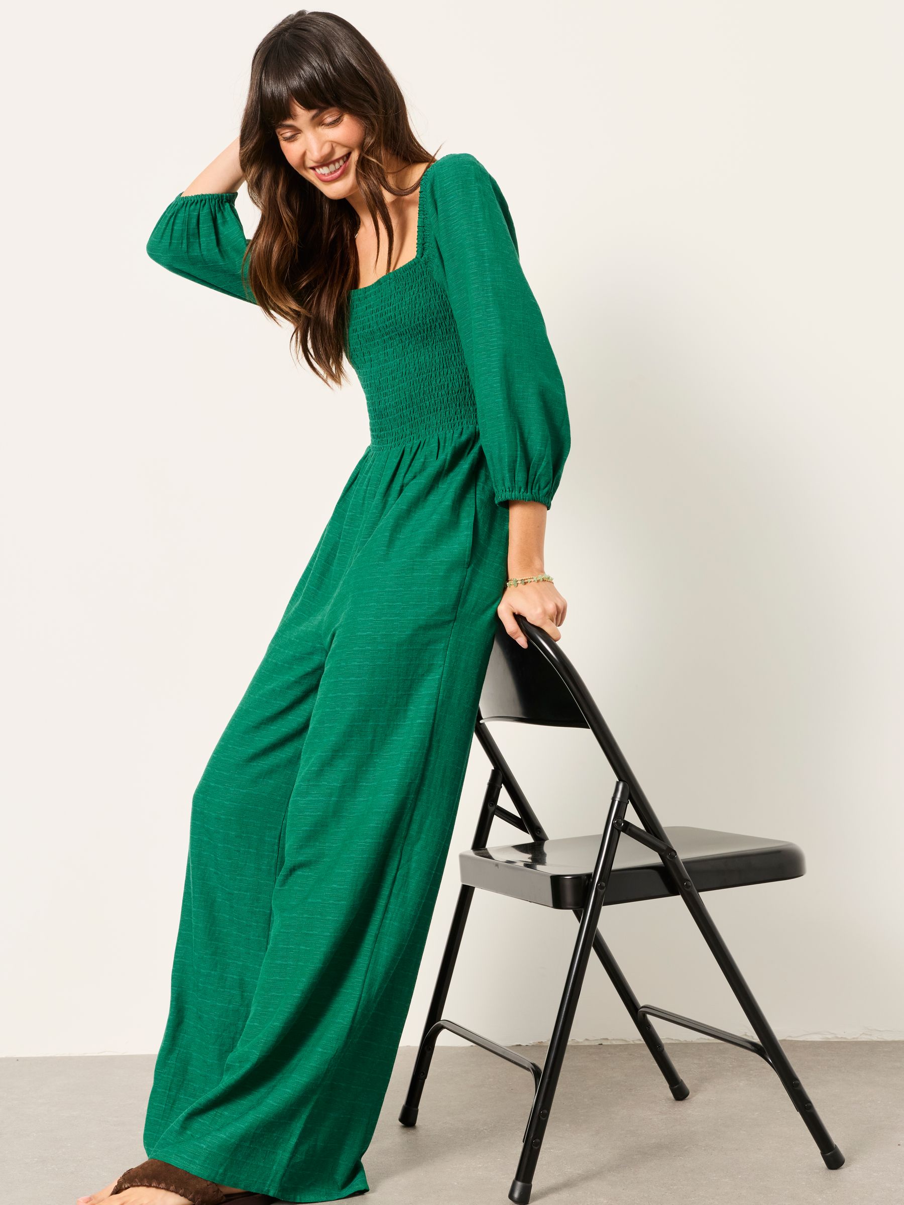 Adele Green Petite Embroidered Jumpsuit - Image 3 of 5