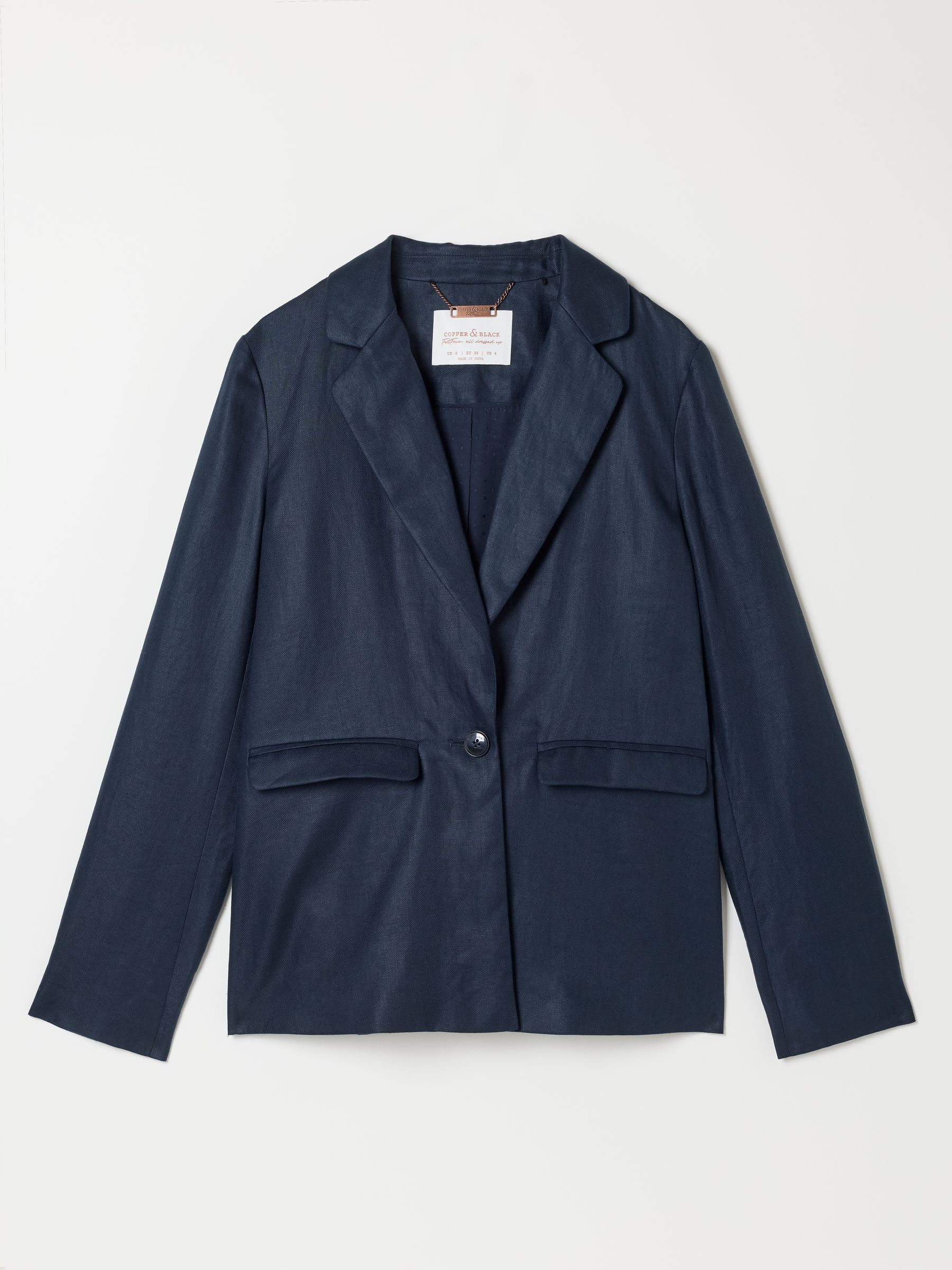 Lyla Navy Petite Linen Blazer - Image 1 of 1