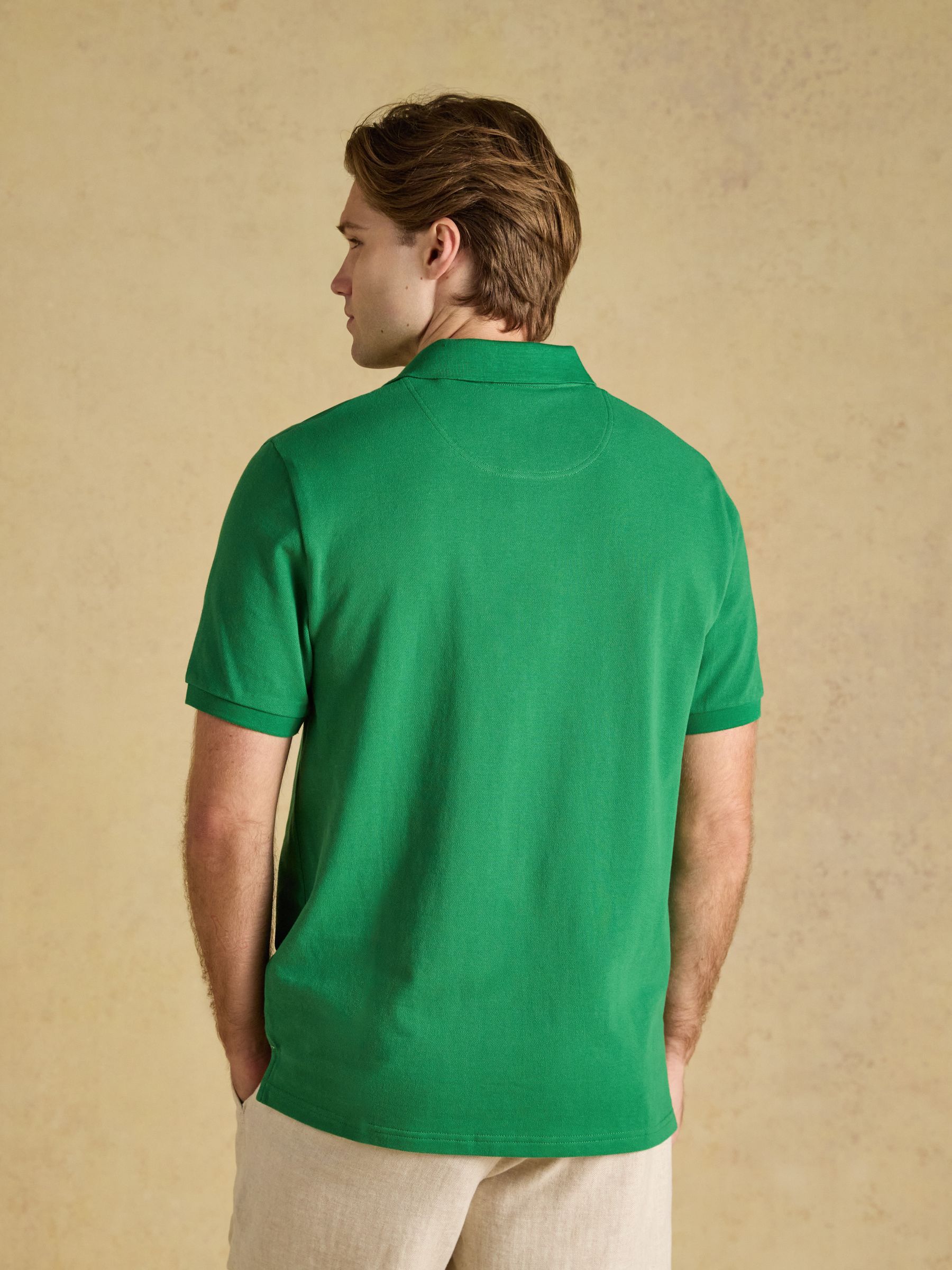 Woody Green Cotton Pique Polo Shirt - Image 2 of 9 Woody Green Cotton Pique Polo Shirt - Image 2 of 9