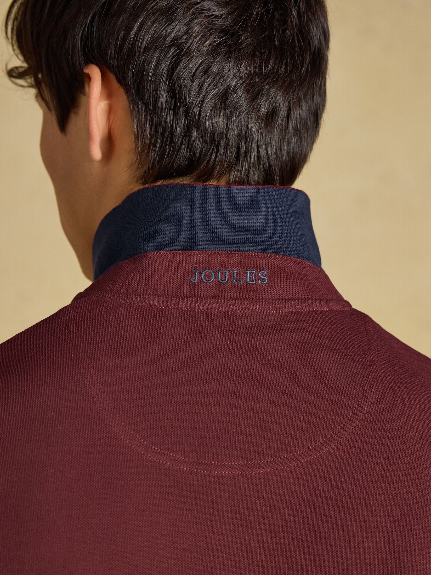 Woody Burgundy Long Sleeve Cotton Pique Polo Shirt - Image 6 of 8