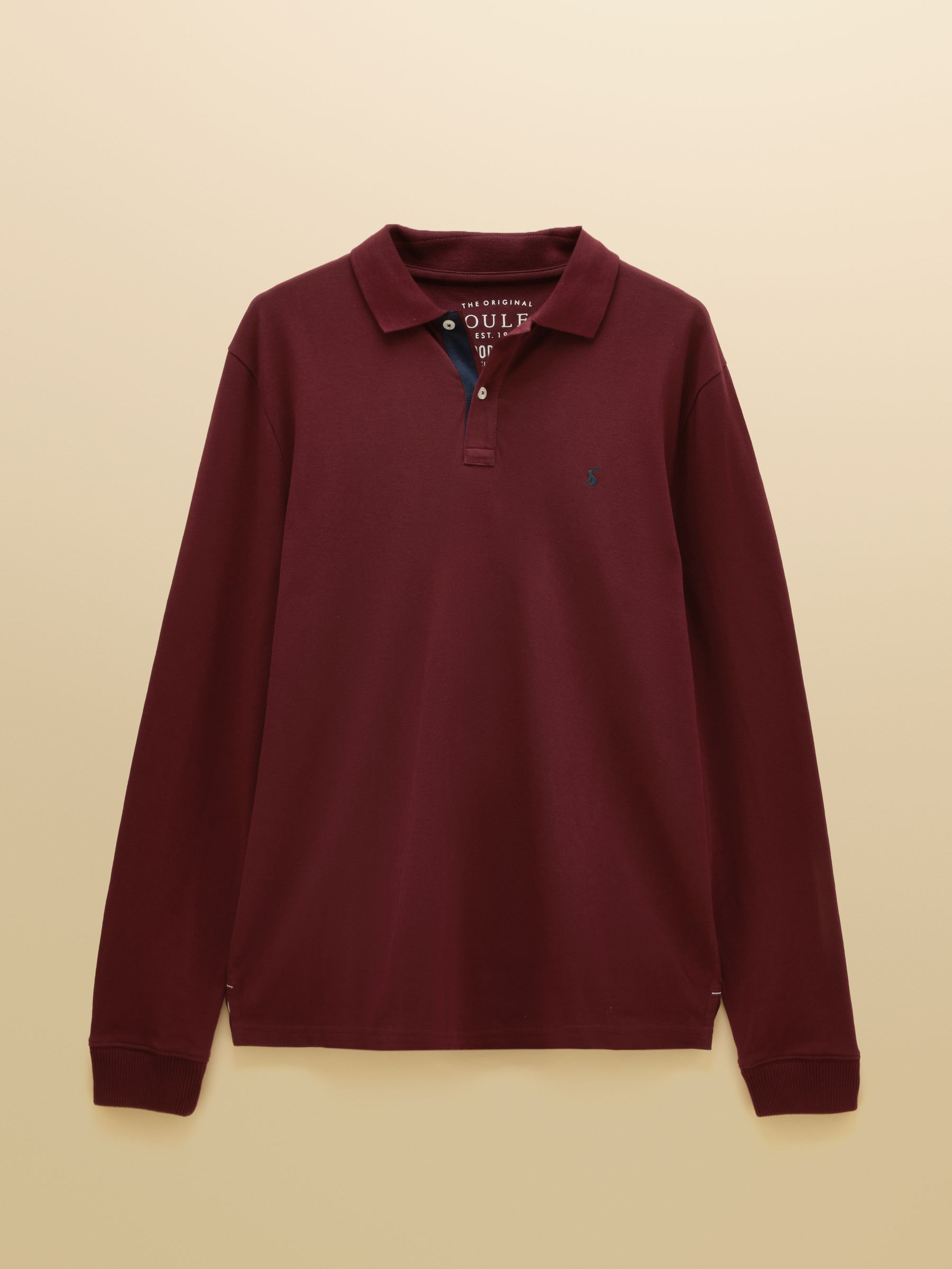 Woody Burgundy Long Sleeve Cotton Pique Polo Shirt - Image 8 of 8 Woody Burgundy Long Sleeve Cotton Pique Polo Shirt - Image 8 of 8