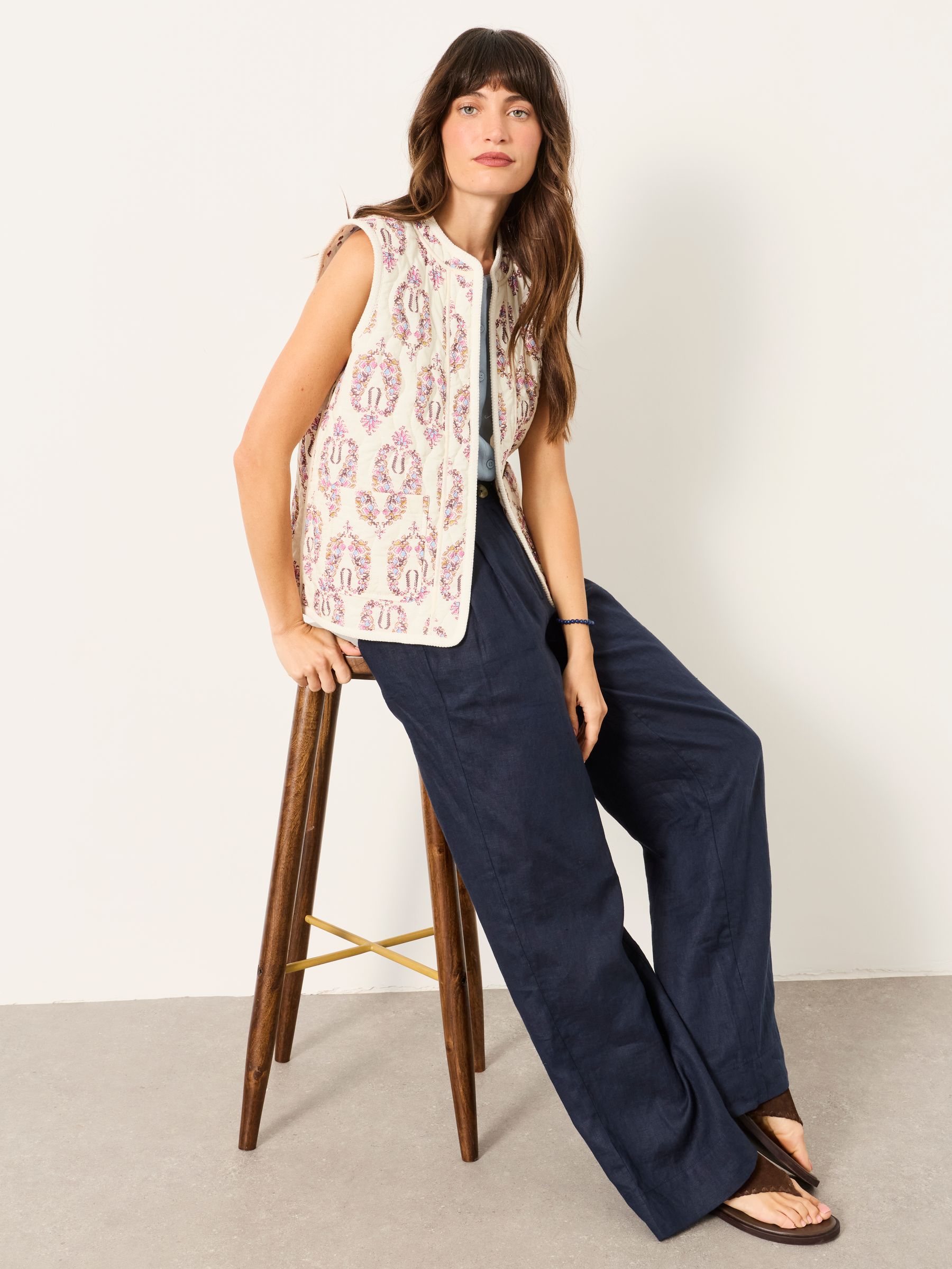 Ivory Regular Petite Floral Ivory Waistcoat - Image 6 of 8