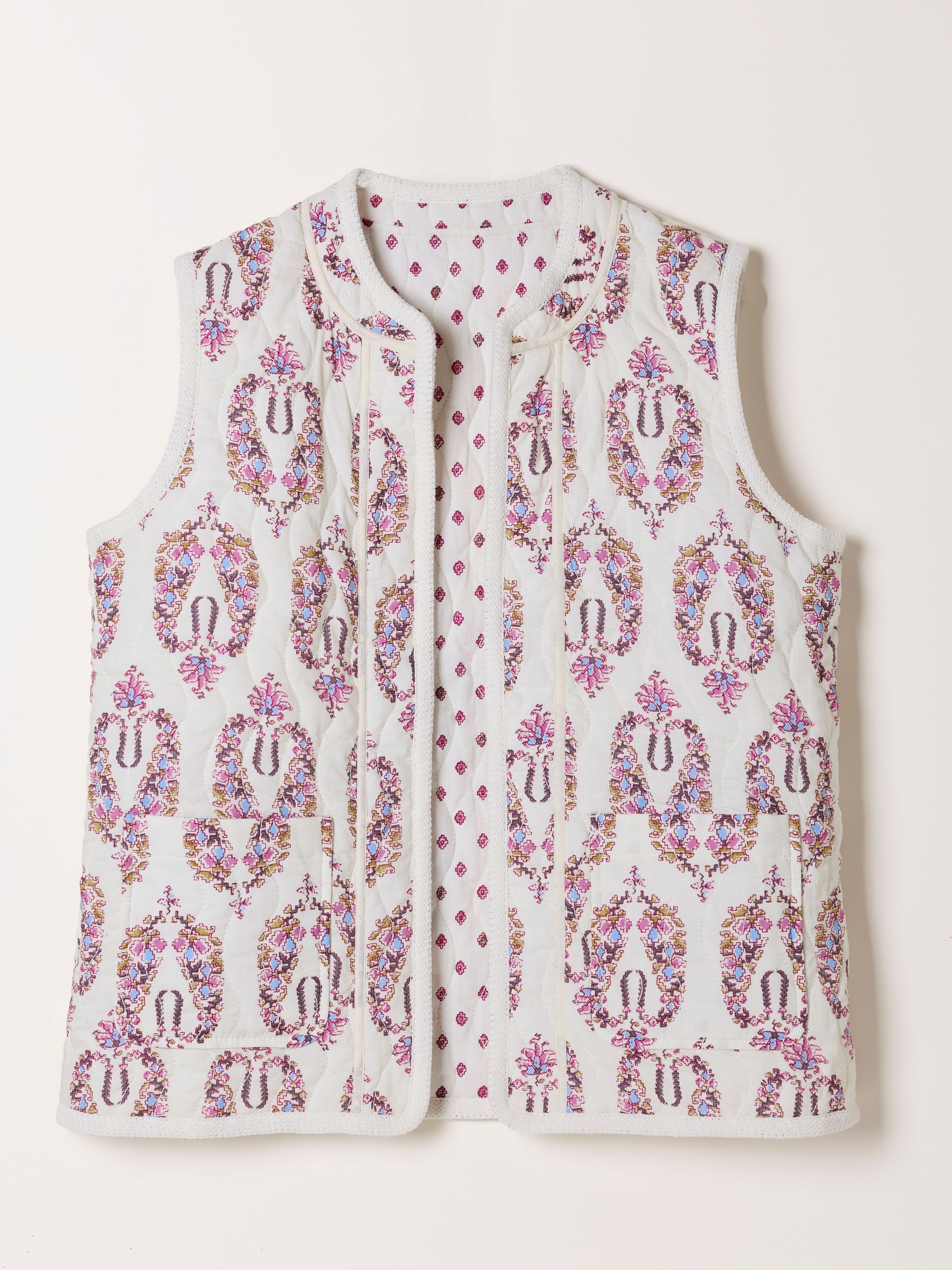 Ivory Regular Petite Floral Ivory Waistcoat - Image 7 of 8